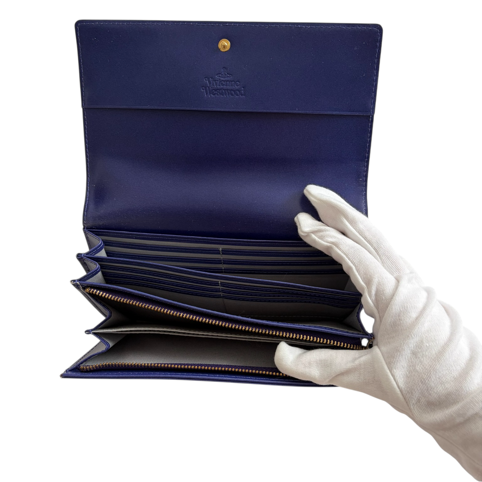 vivienne westwood blue long wallet