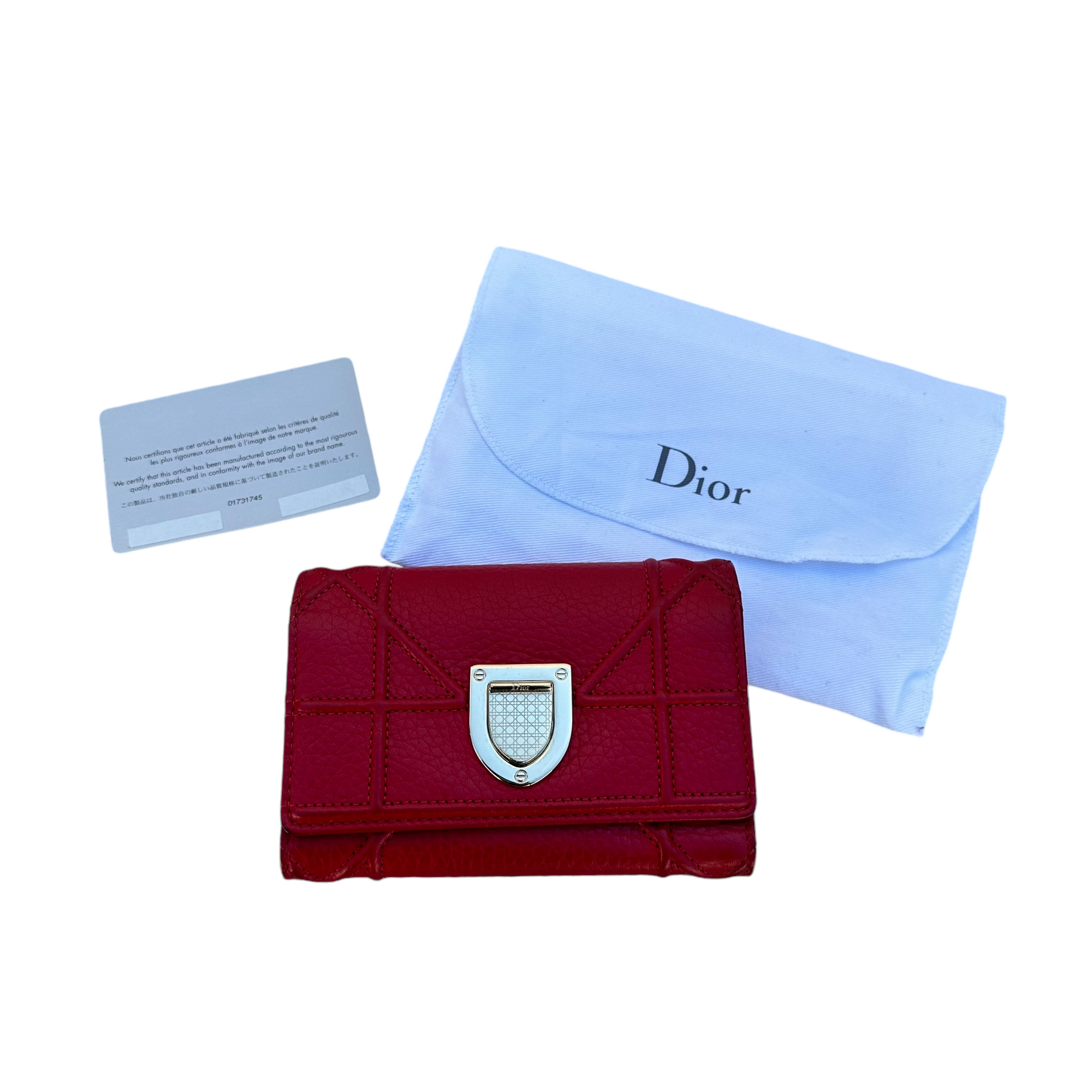 christian dior red wallet