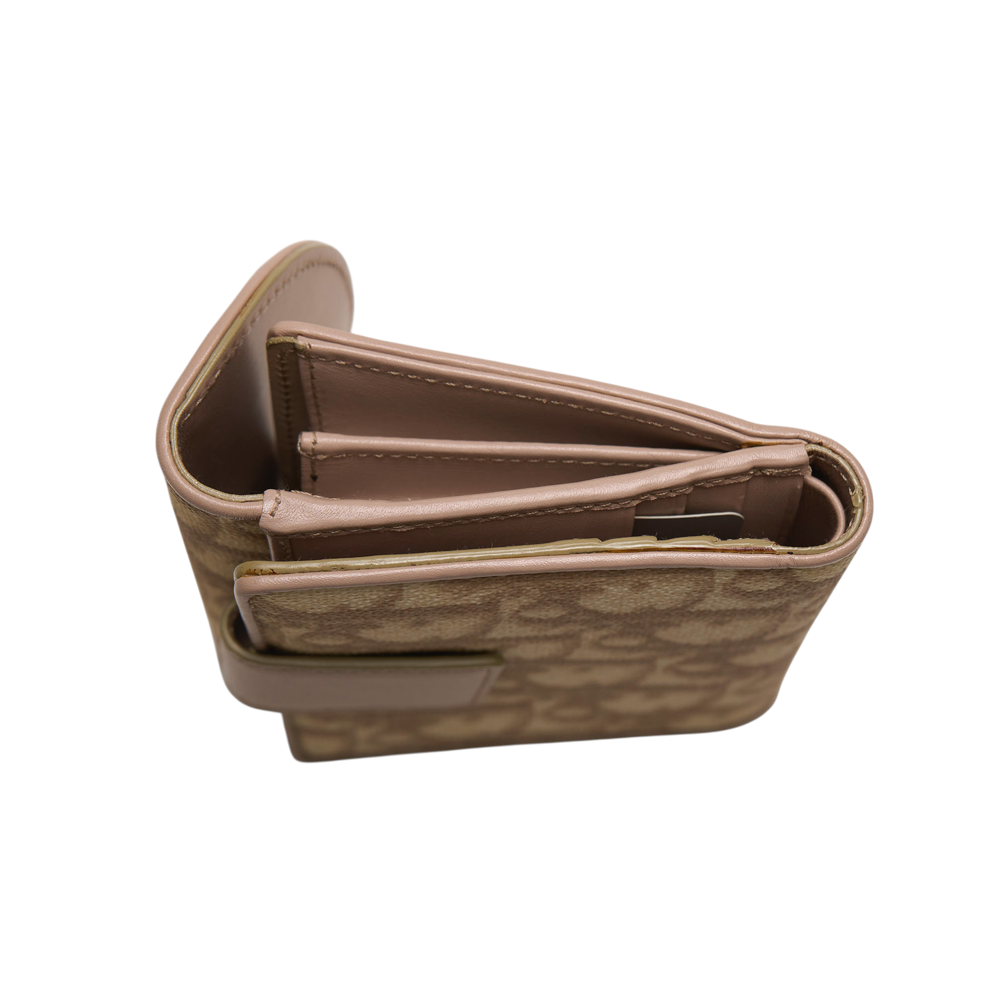 christian dior 2000s tan bow wallet