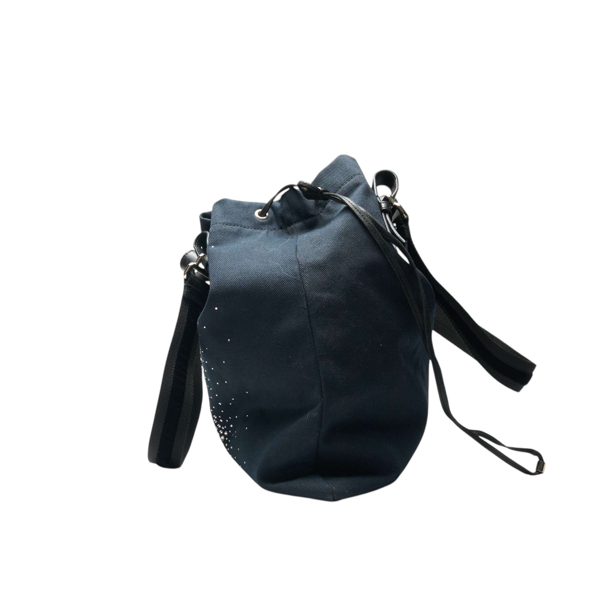 ysl 2000s navy blue tote bag