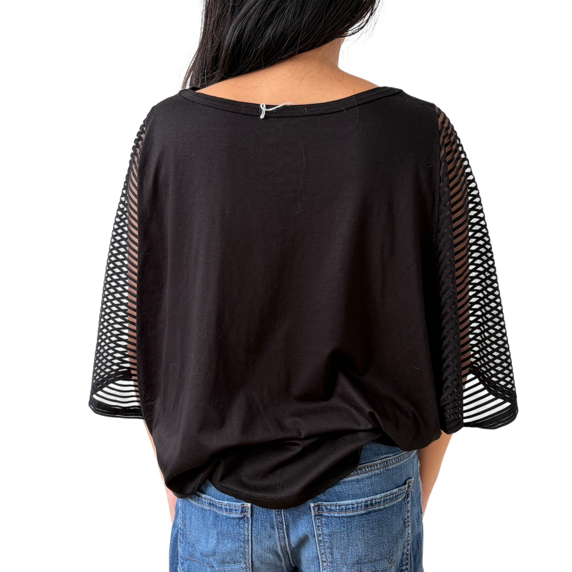 issey miyake black mesh top