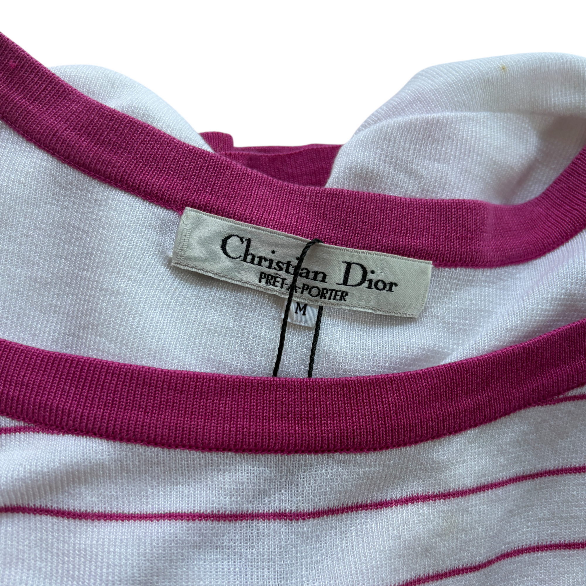 christian dior 2000s pink striped top