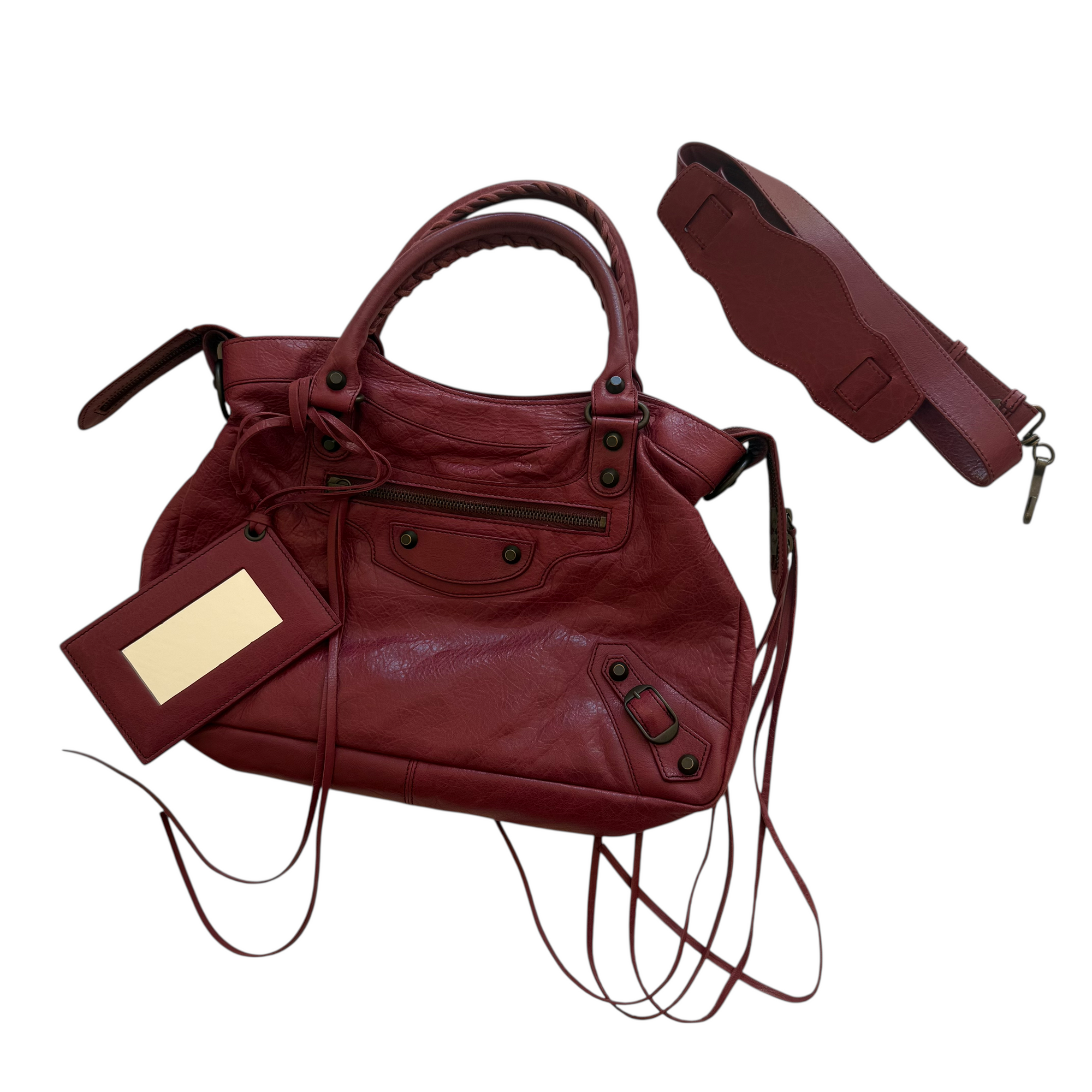 balenciaga 2000s red city bag