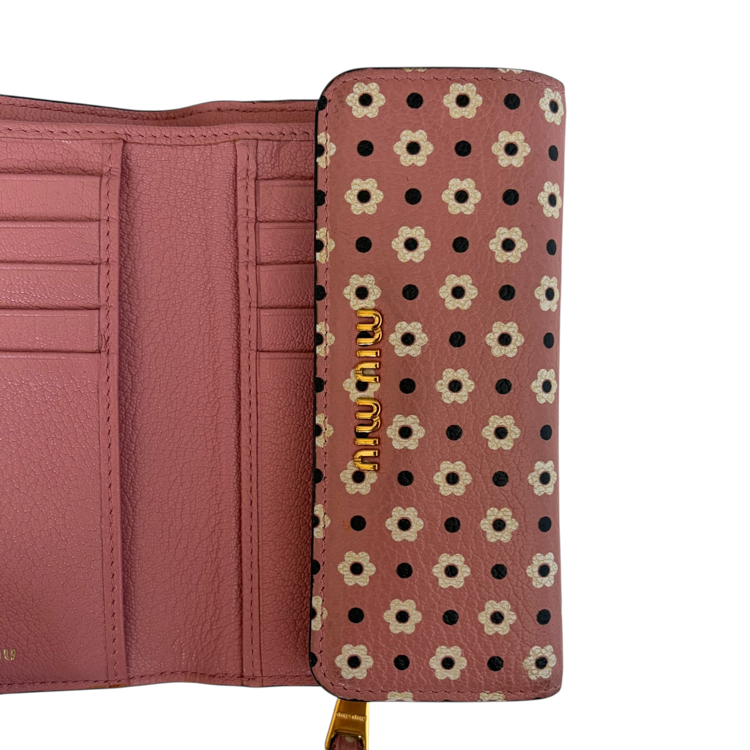 miu miu pink flower wallet