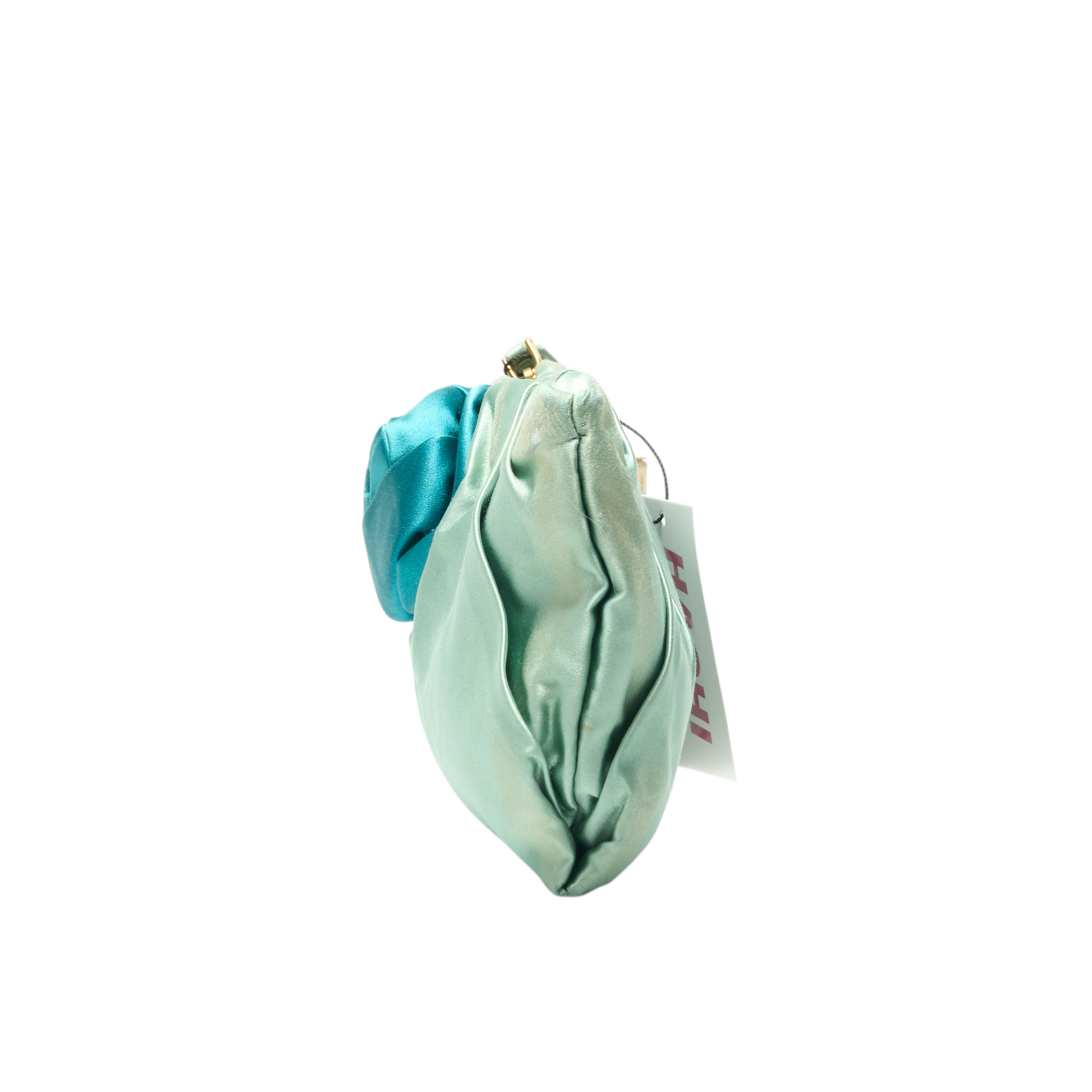 prada 2000s green clutch bag