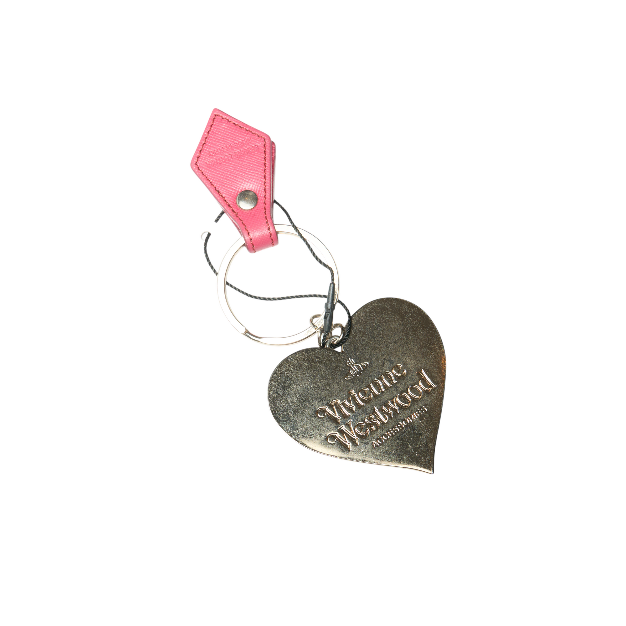 vivienne westwood pink heart keychain