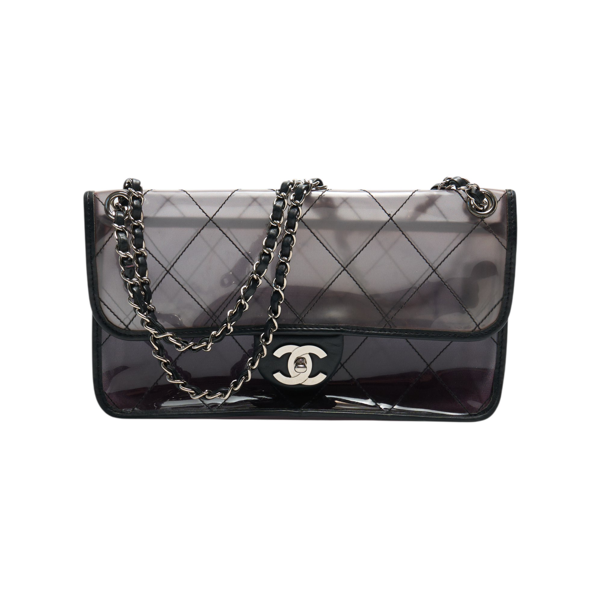 chanel 2000s black pvc bag