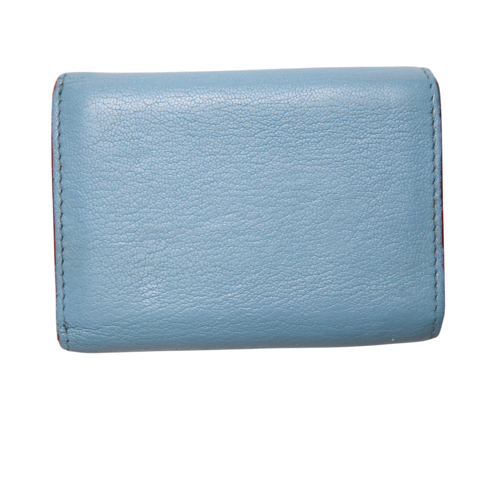 miu miu blue heart mini wallet