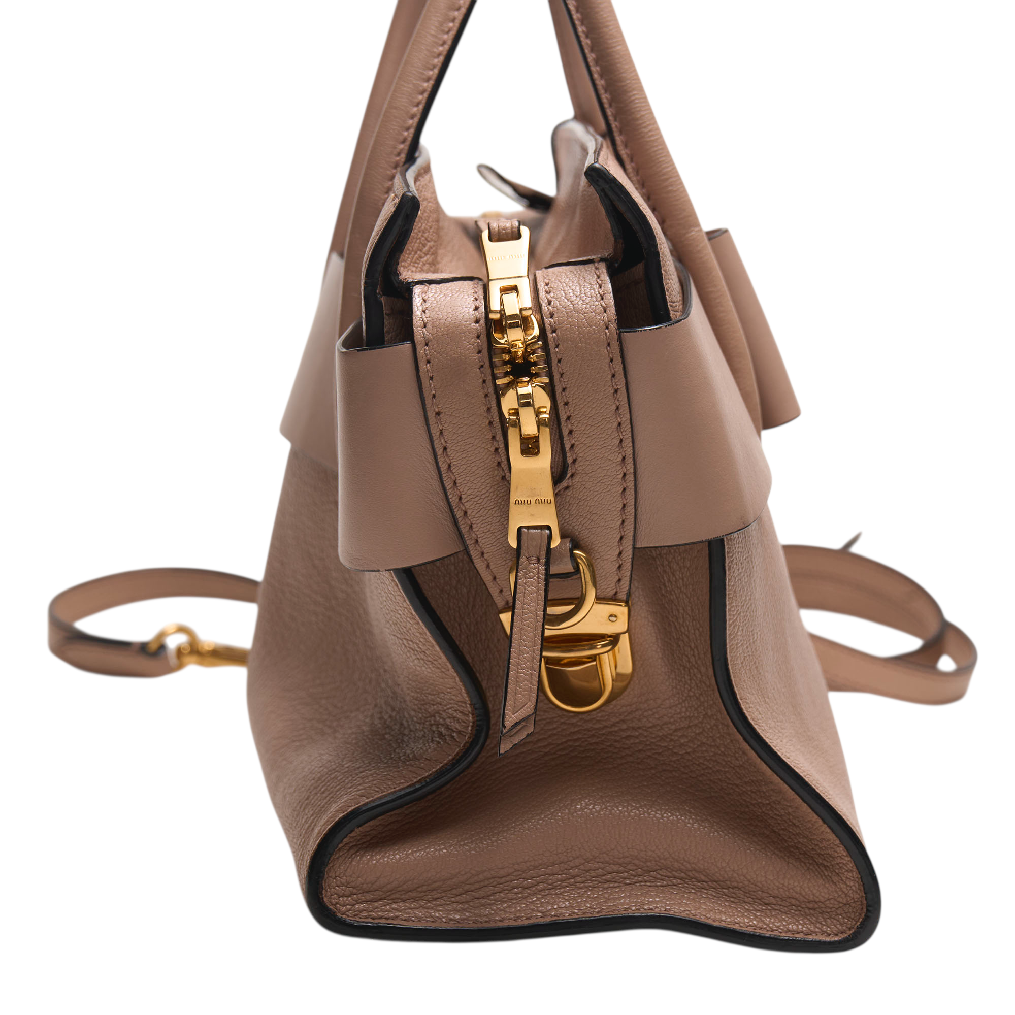 miu miu tan bow bag