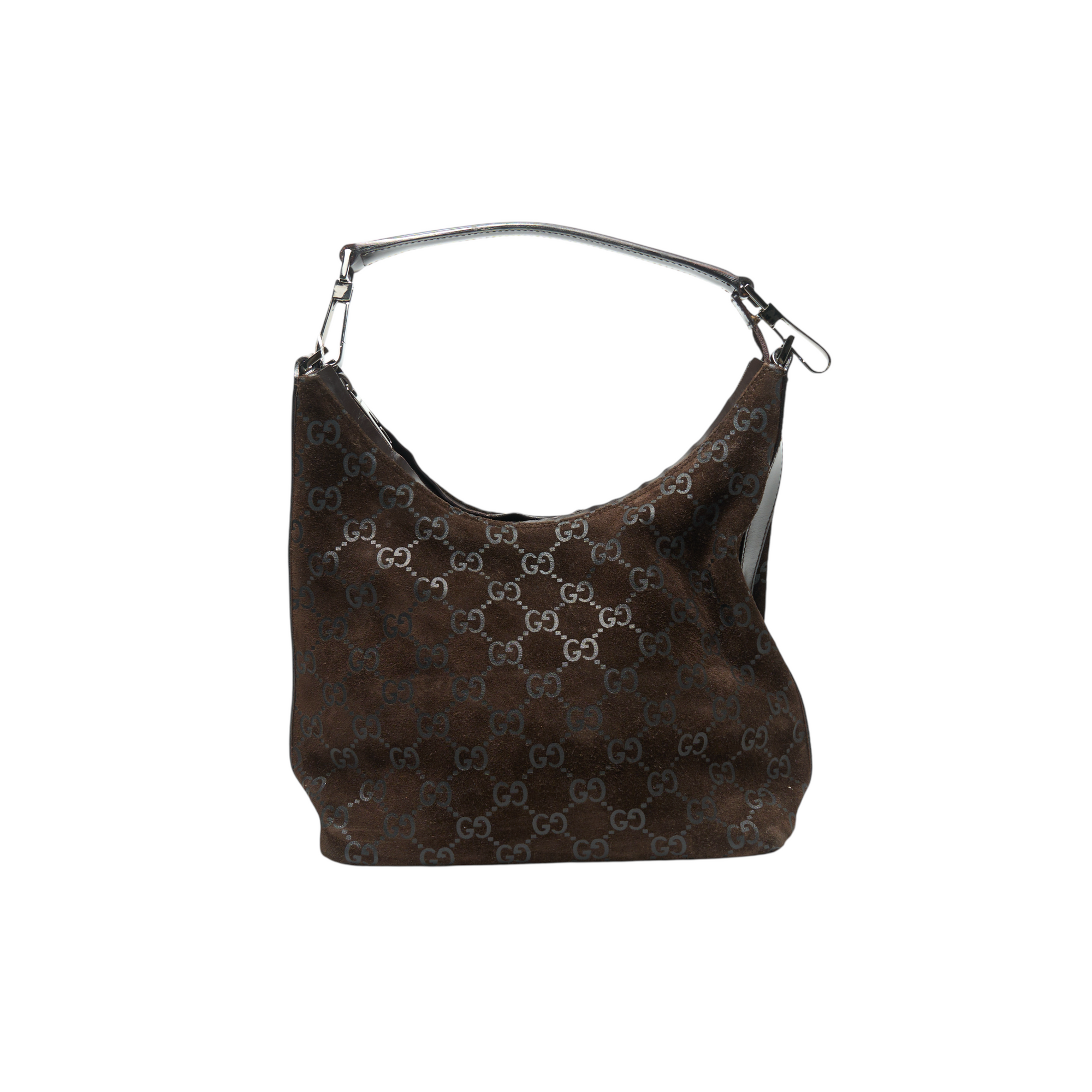 gucci 2000s brown suede bag