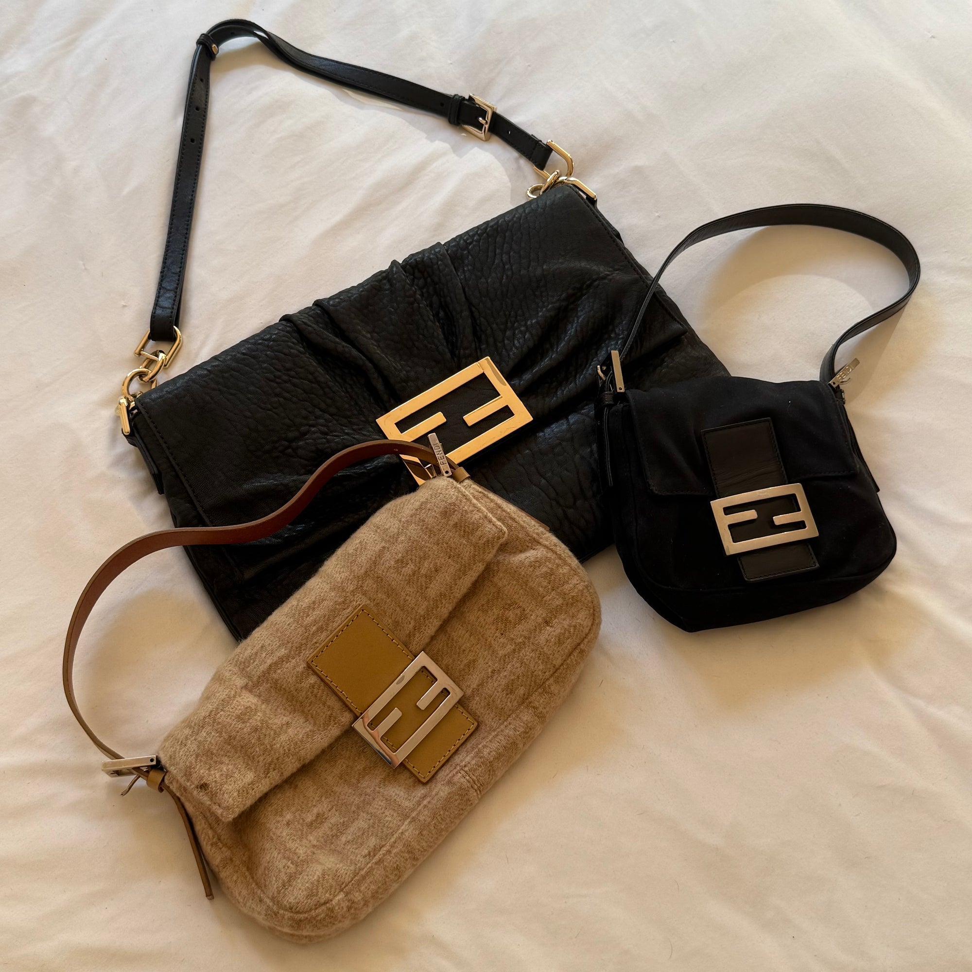 fendi 2000s tan baguette bag