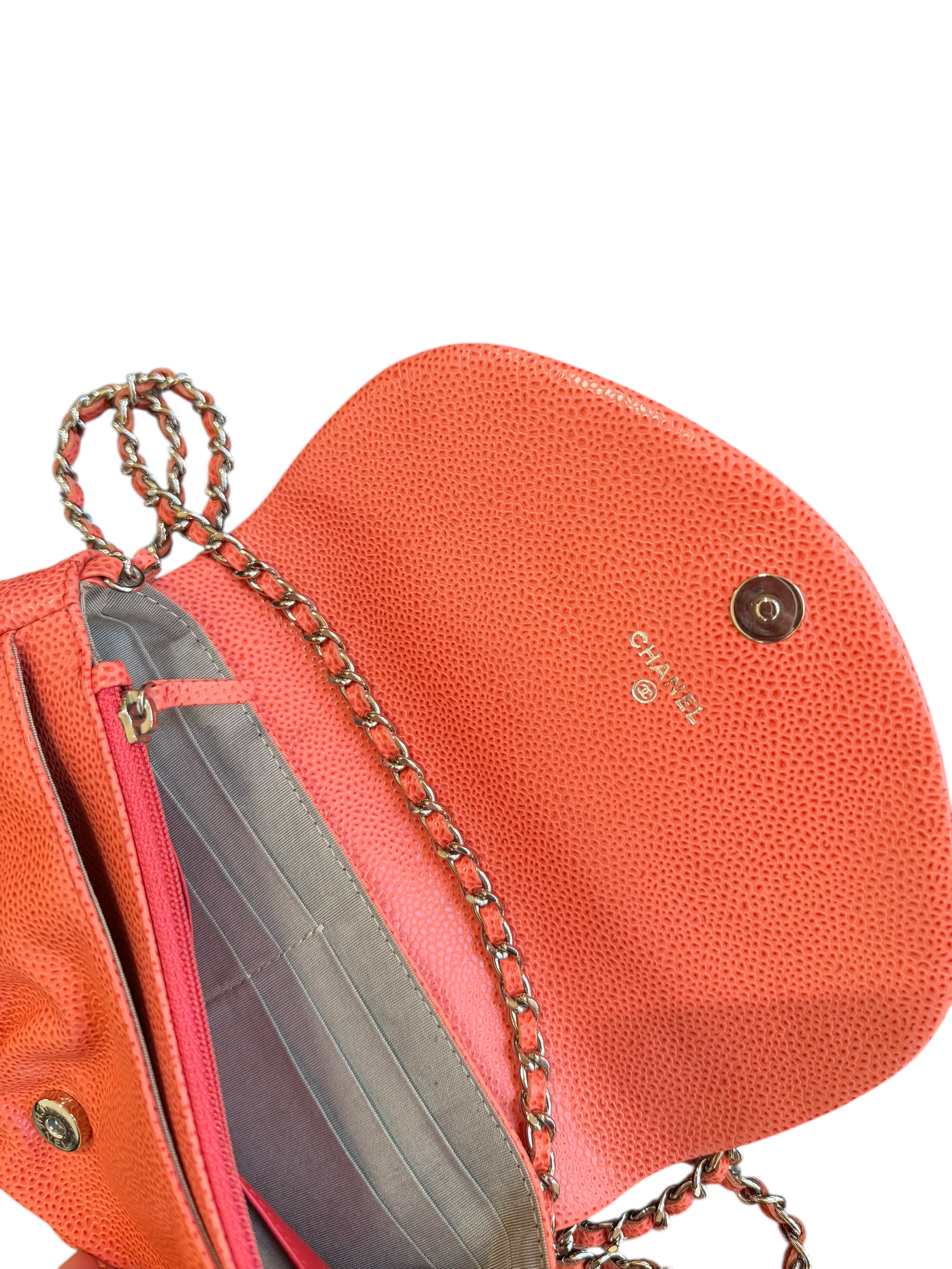 chanel 2000s orange shoulder bag