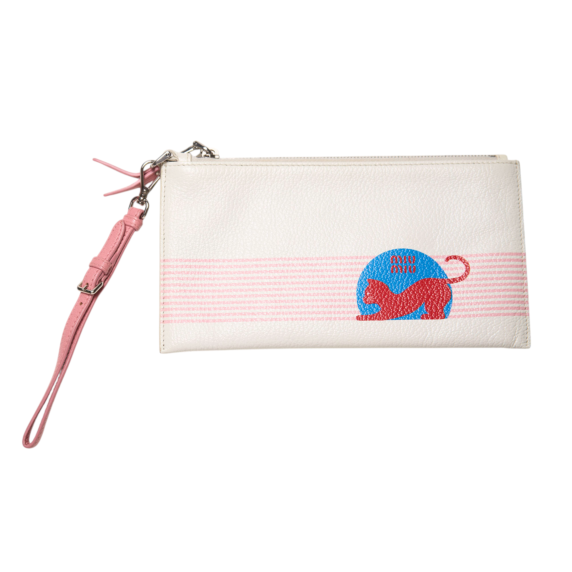 miu miu white cat wallet