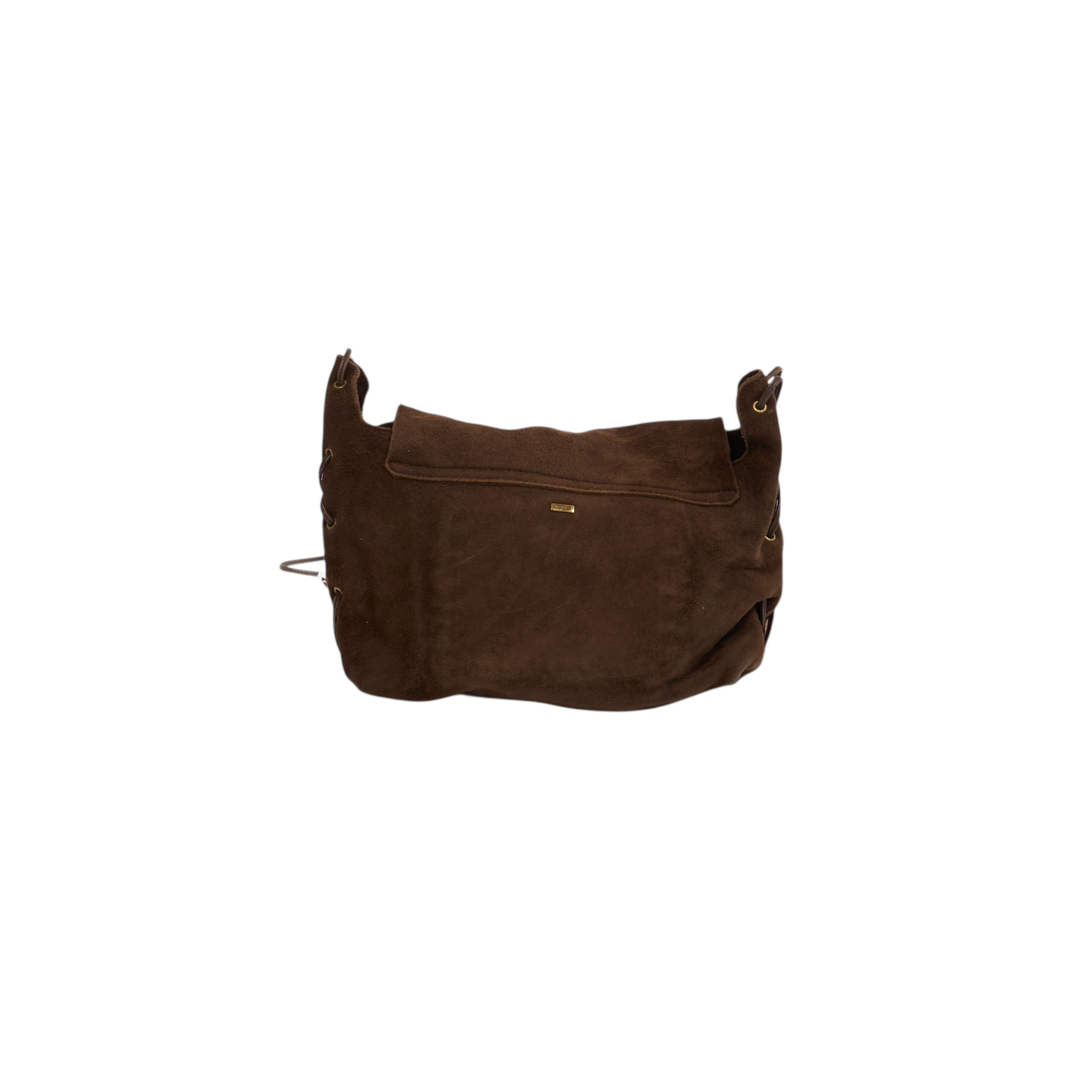 gucci 2000s brown suede bag