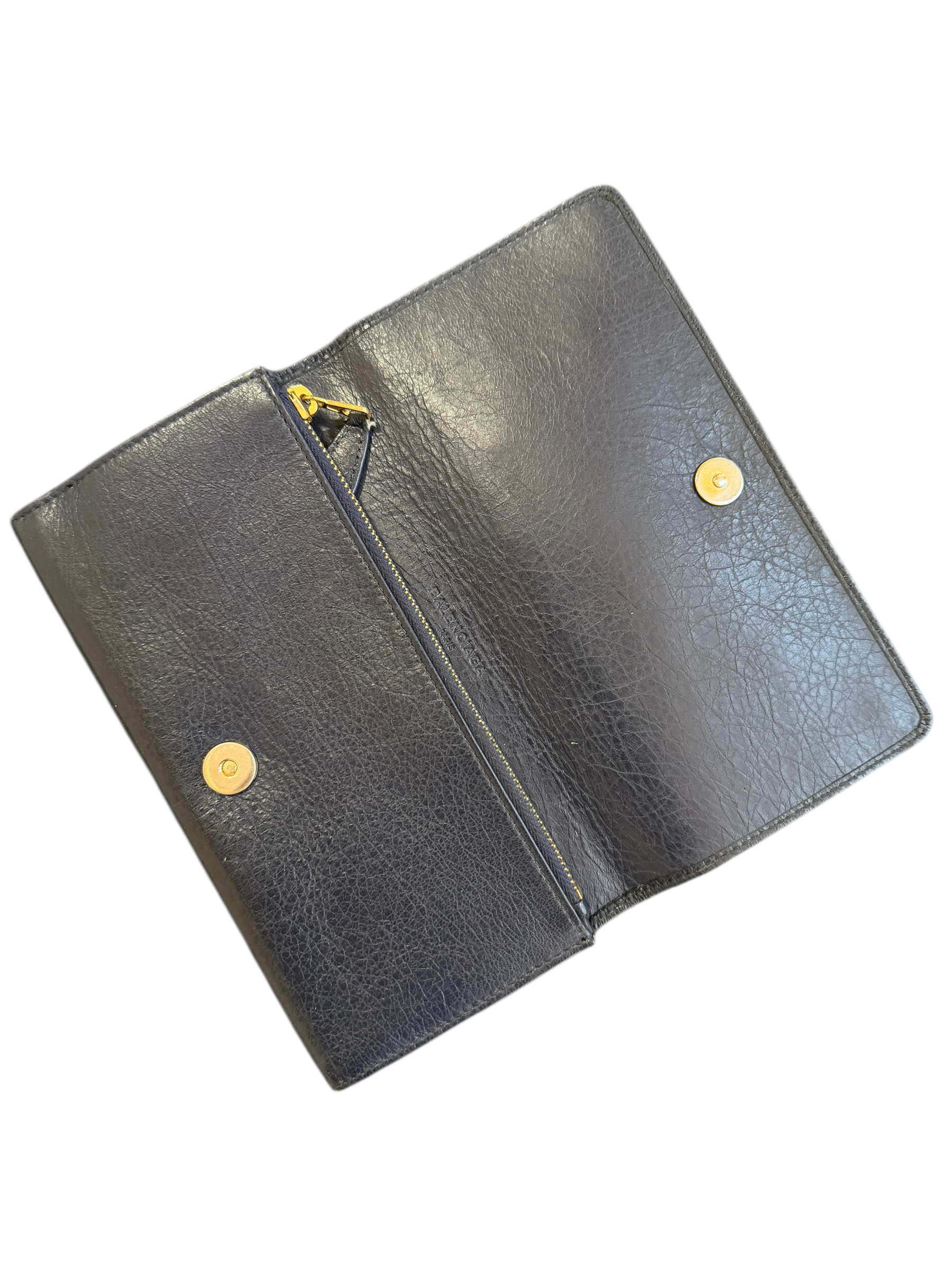 balenciaga 2000s navy blue city wallet