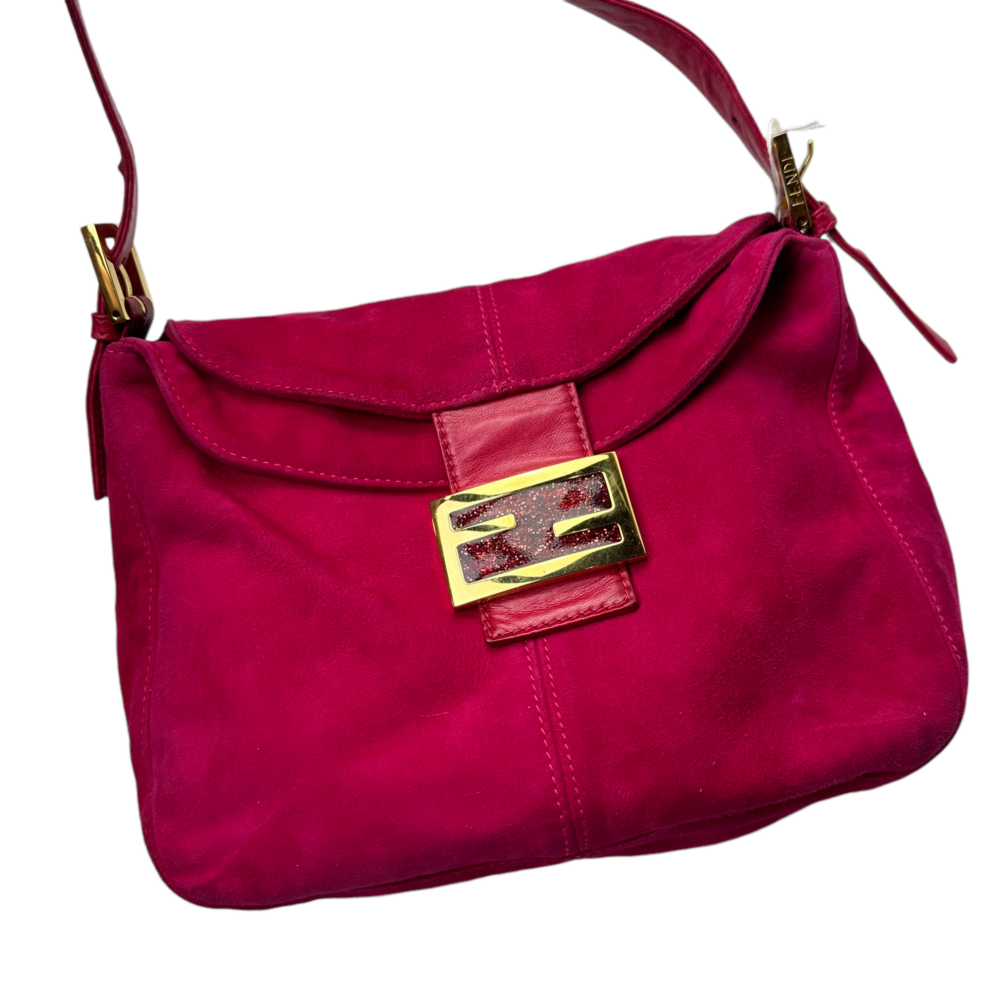 fendi 2000s pink suede mamma baguette