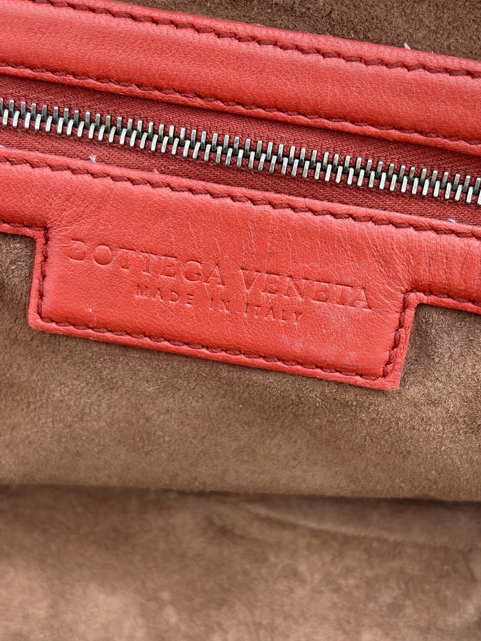 bottega veneta 2000s orange shoulder bag