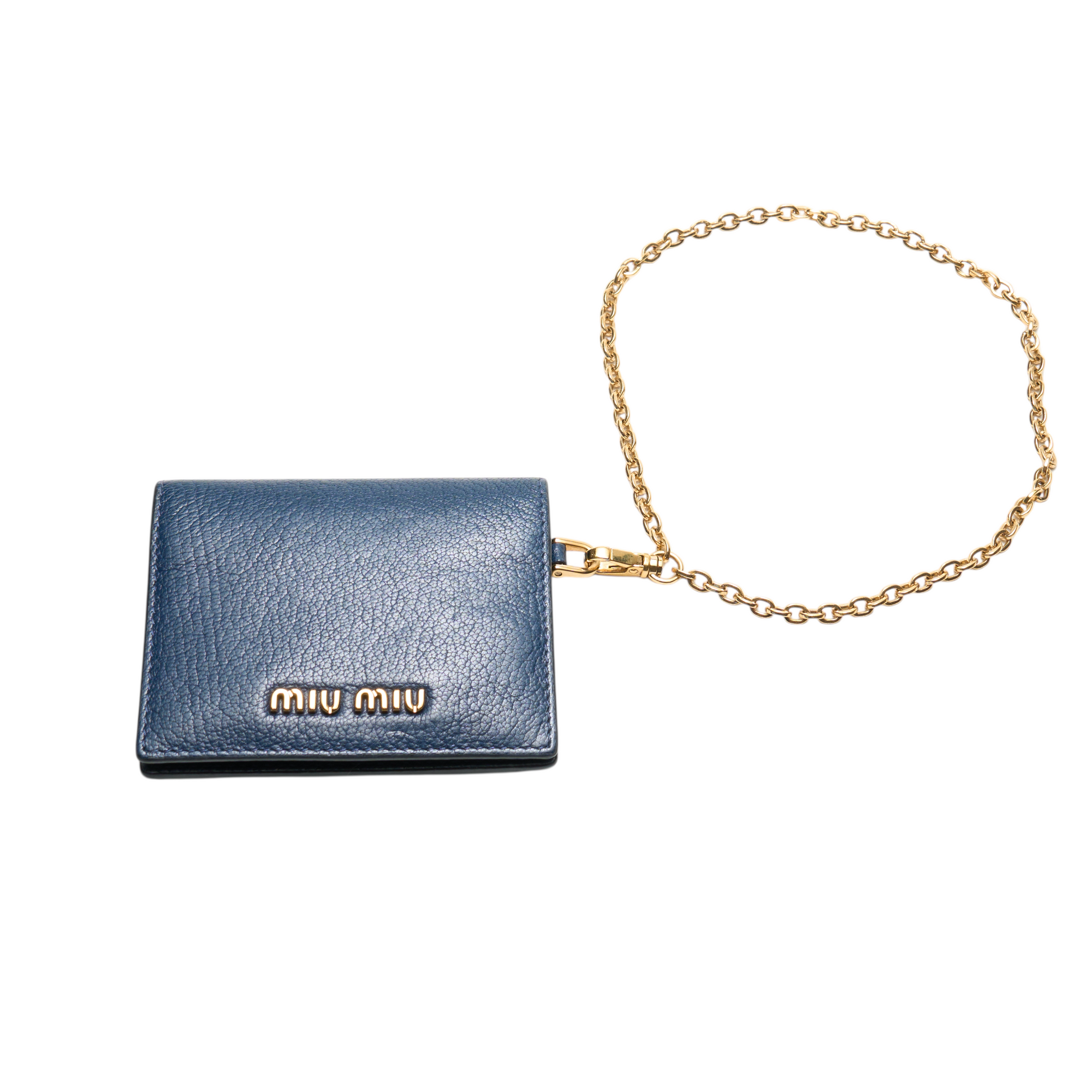 miu miu navy cardholder wallet on chain