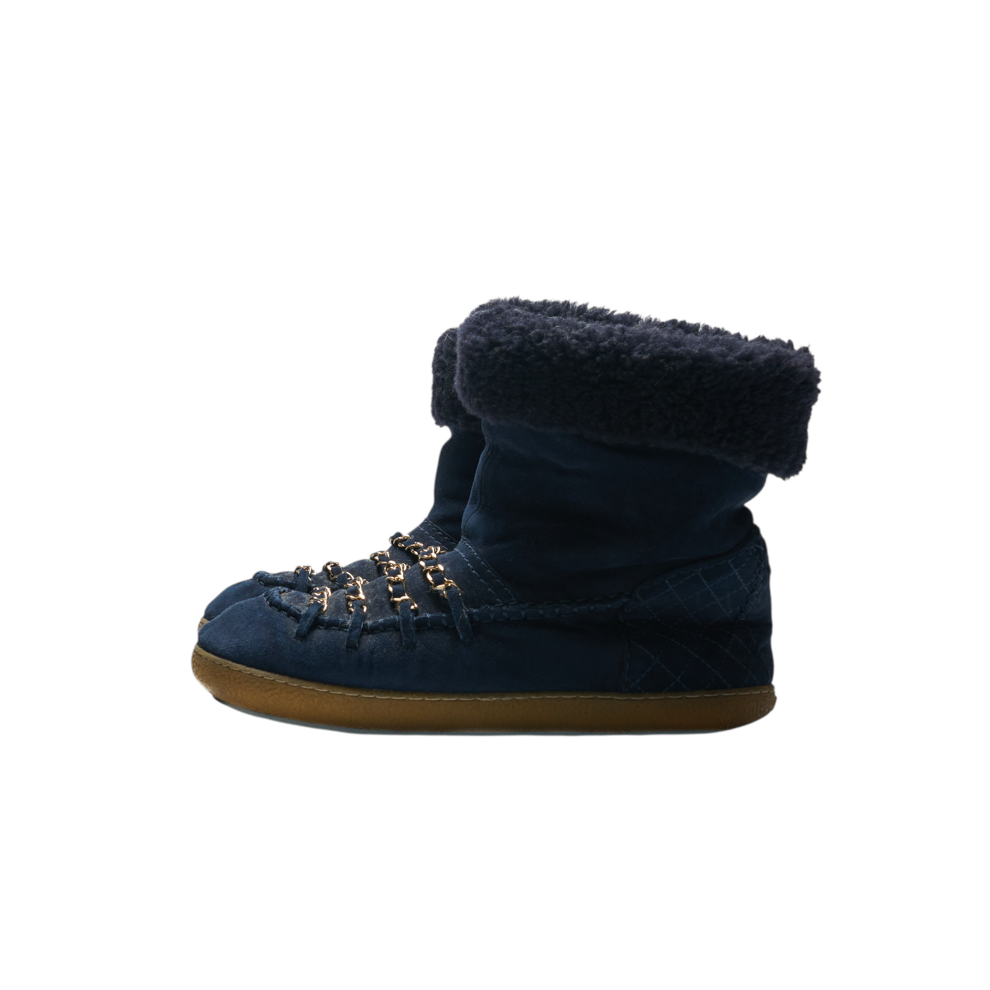 chanel 2000s navy blue boots