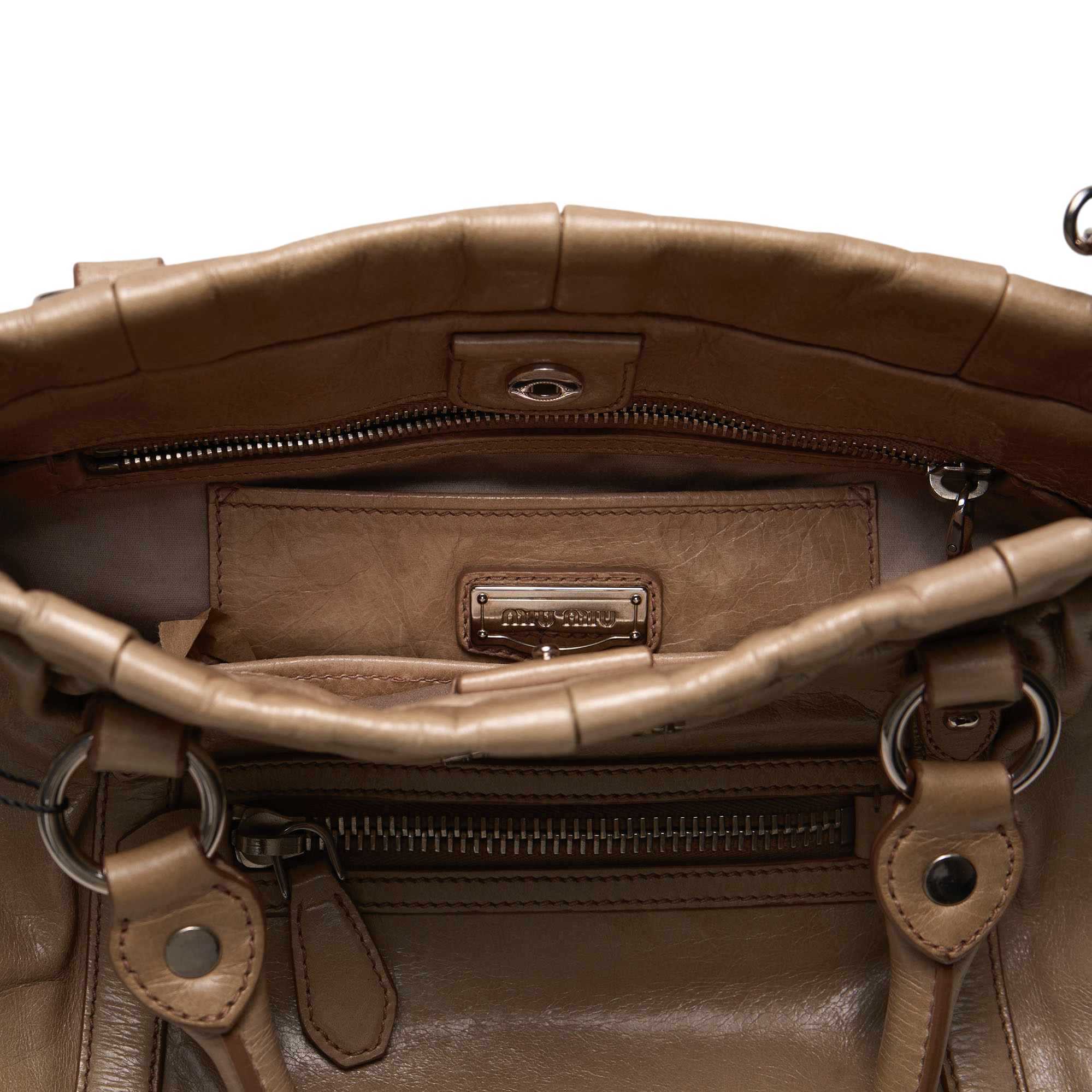 miu miu 2000s tan vitello bag