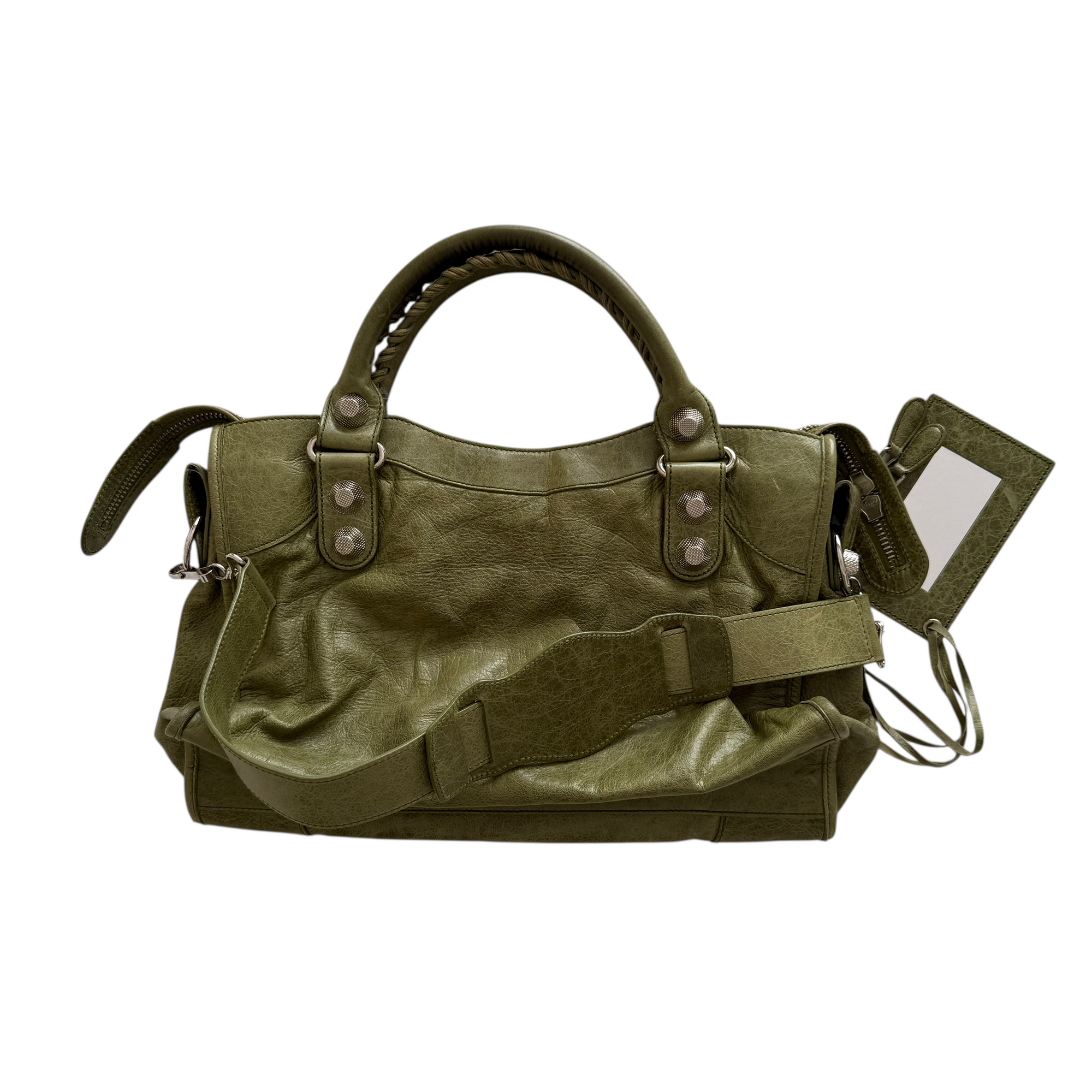 balenciaga 2000s green city bag