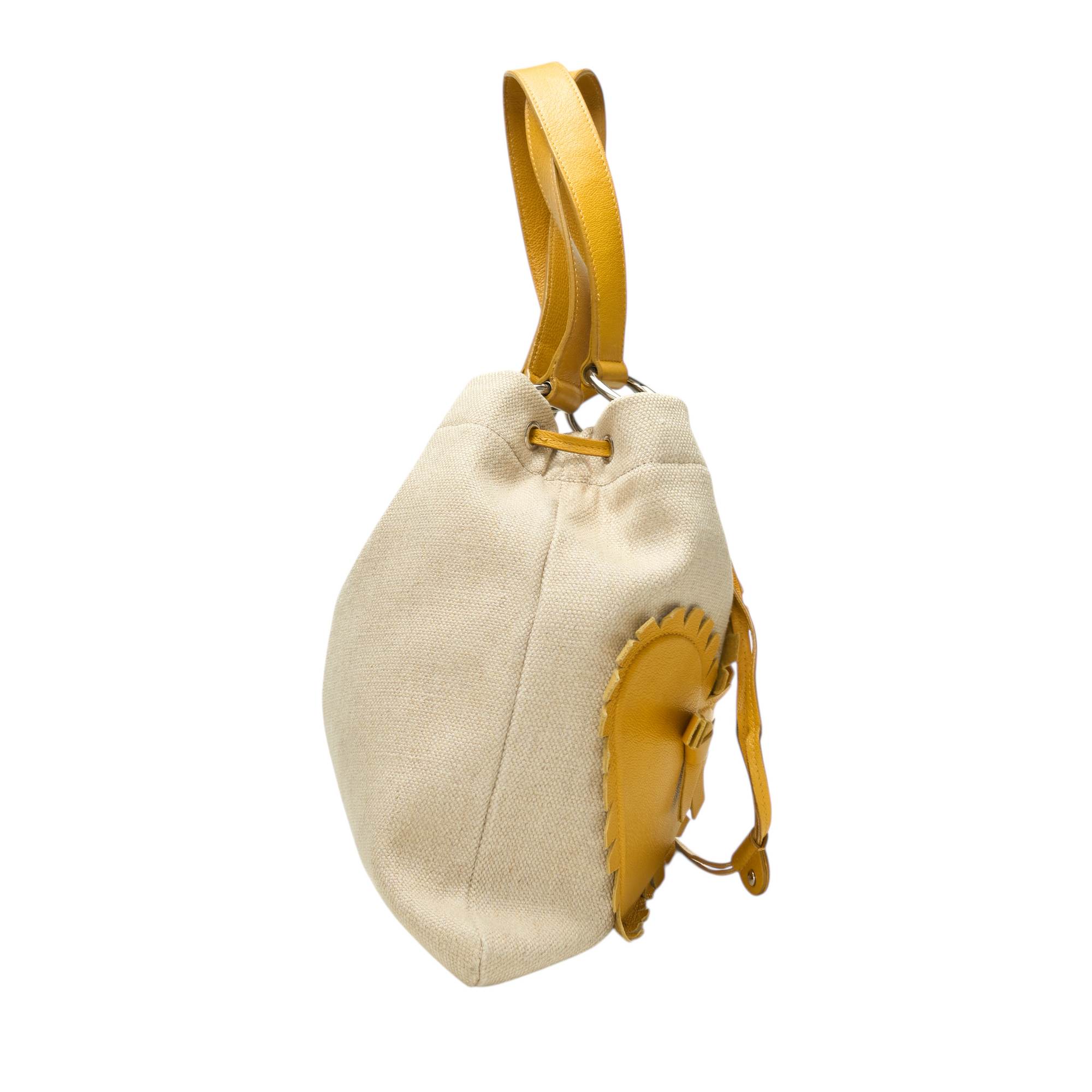 ysl 2000s yellow heart kahala tote bag