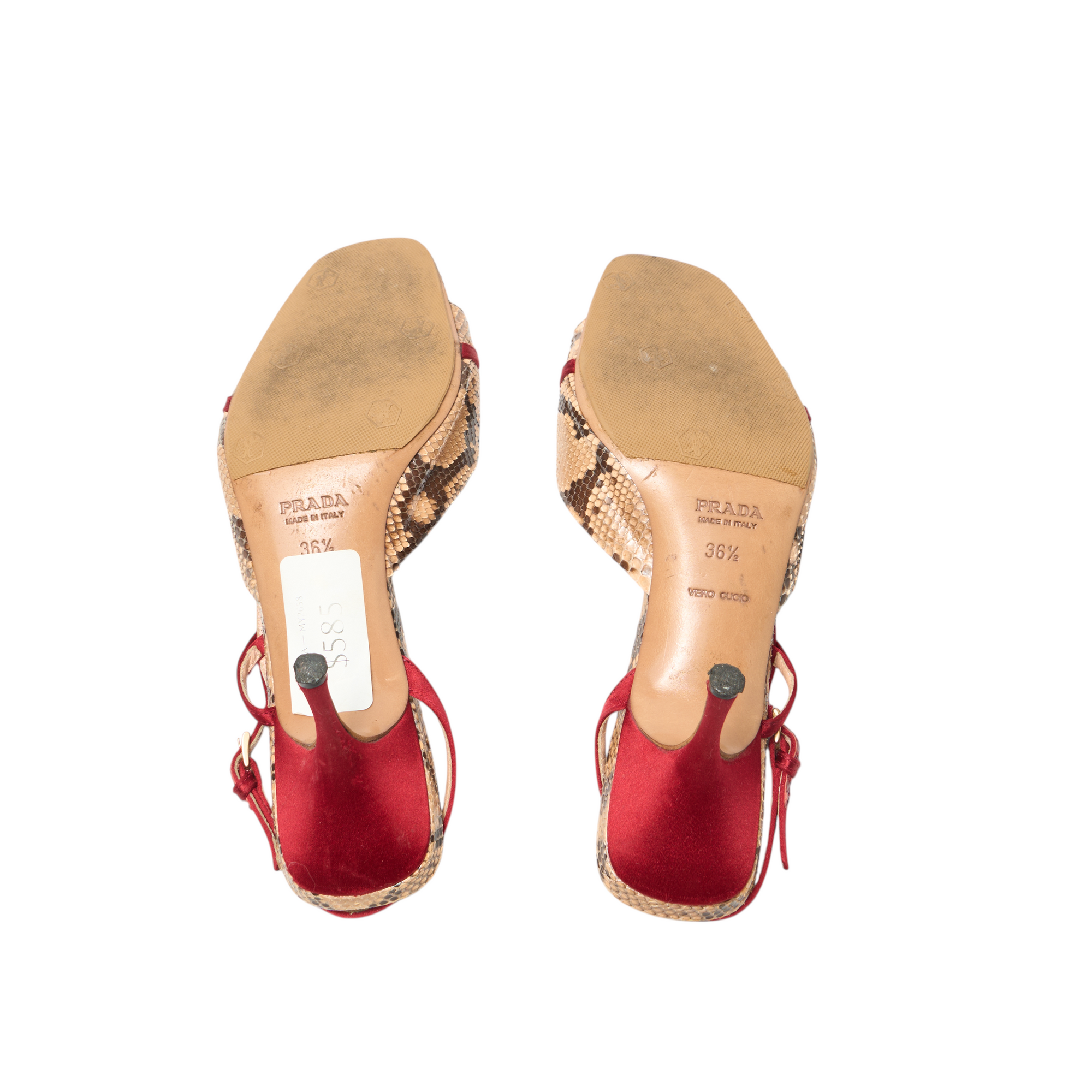prada 2000s python bow heels