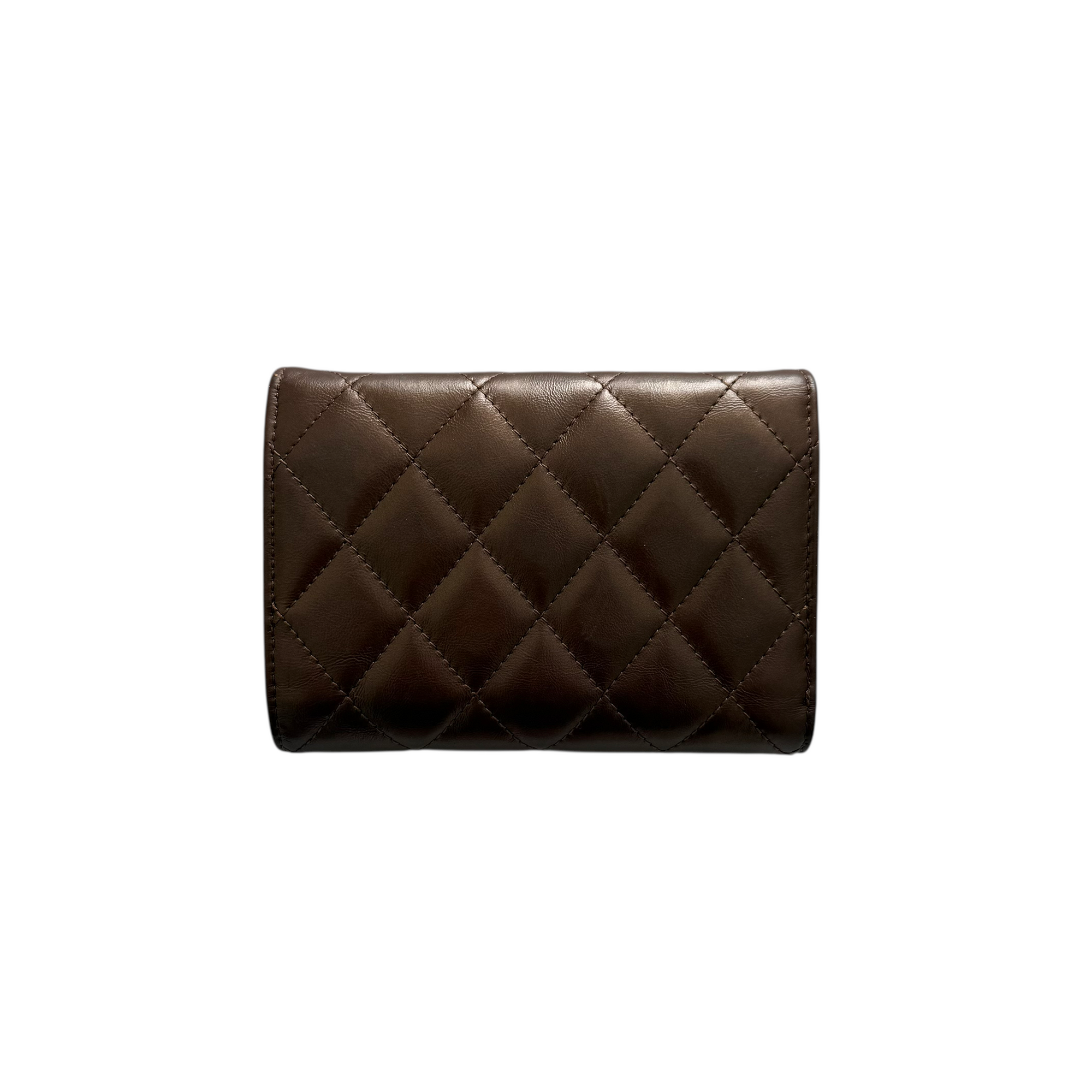 chanel 2000s brown wallet