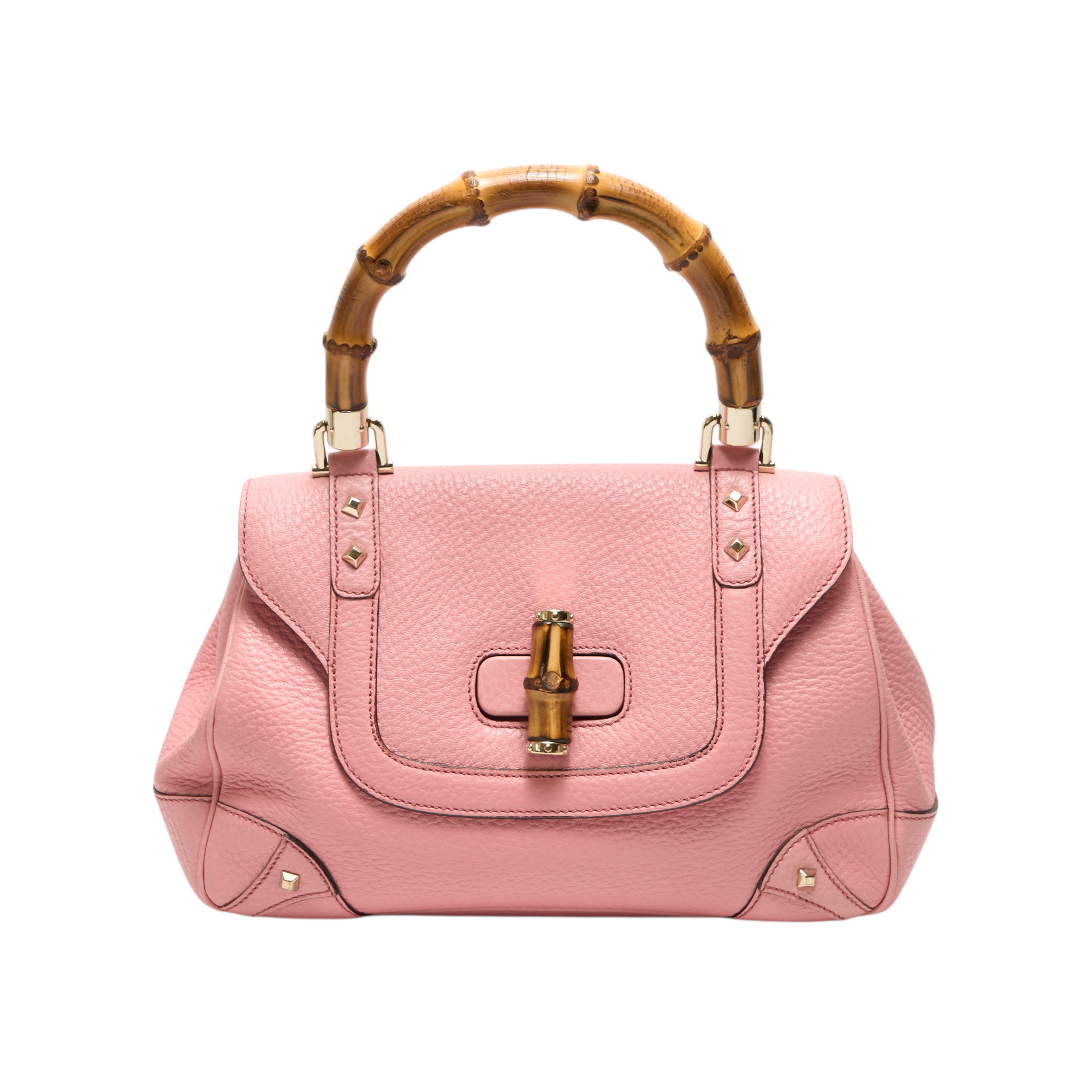 gucci 2000s pink bamboo bag