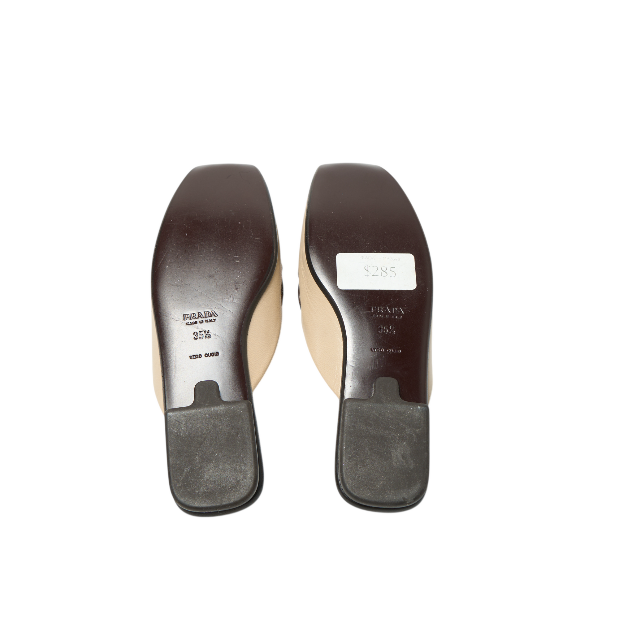 prada 2000s heart slip on mules