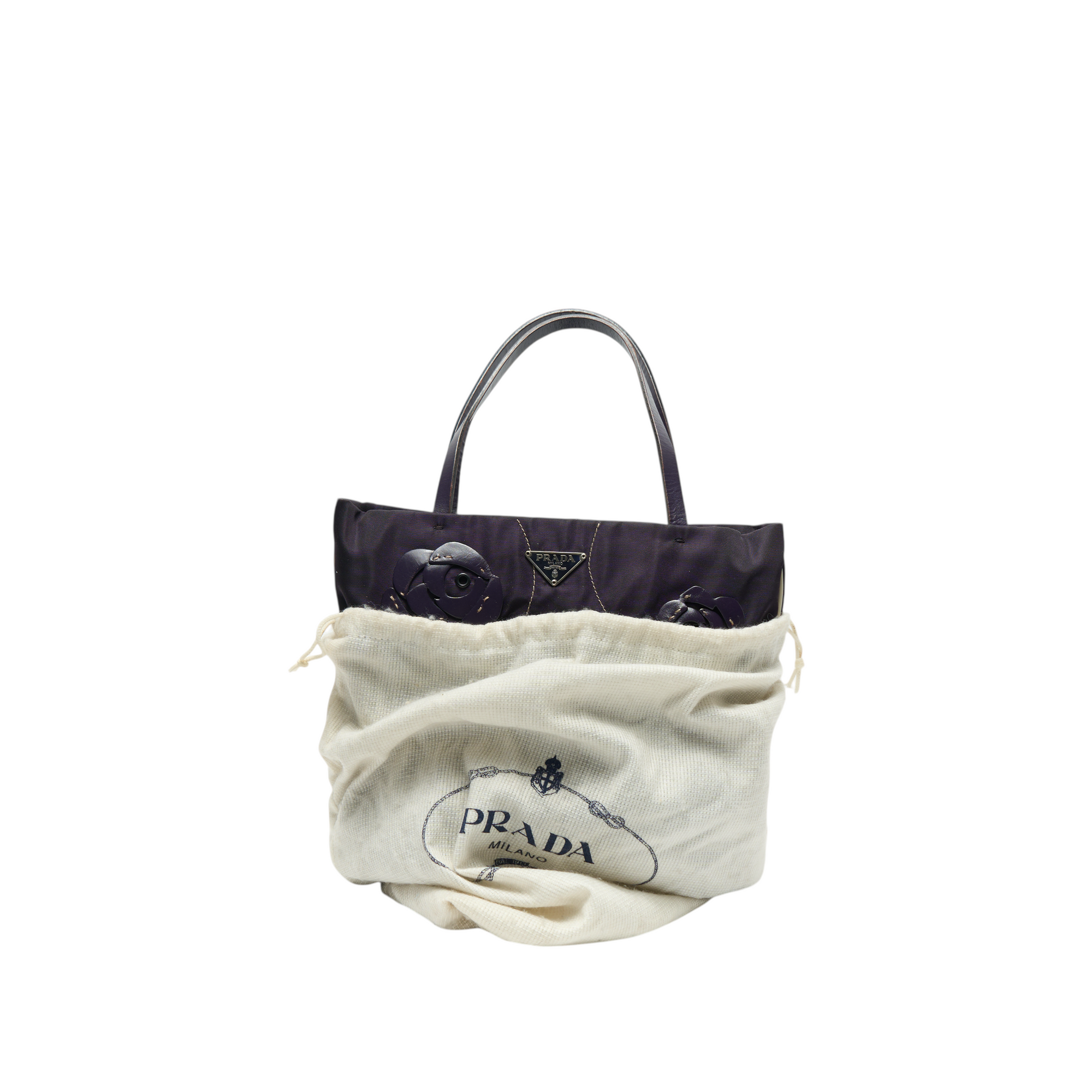 prada 2000s purple flower bag