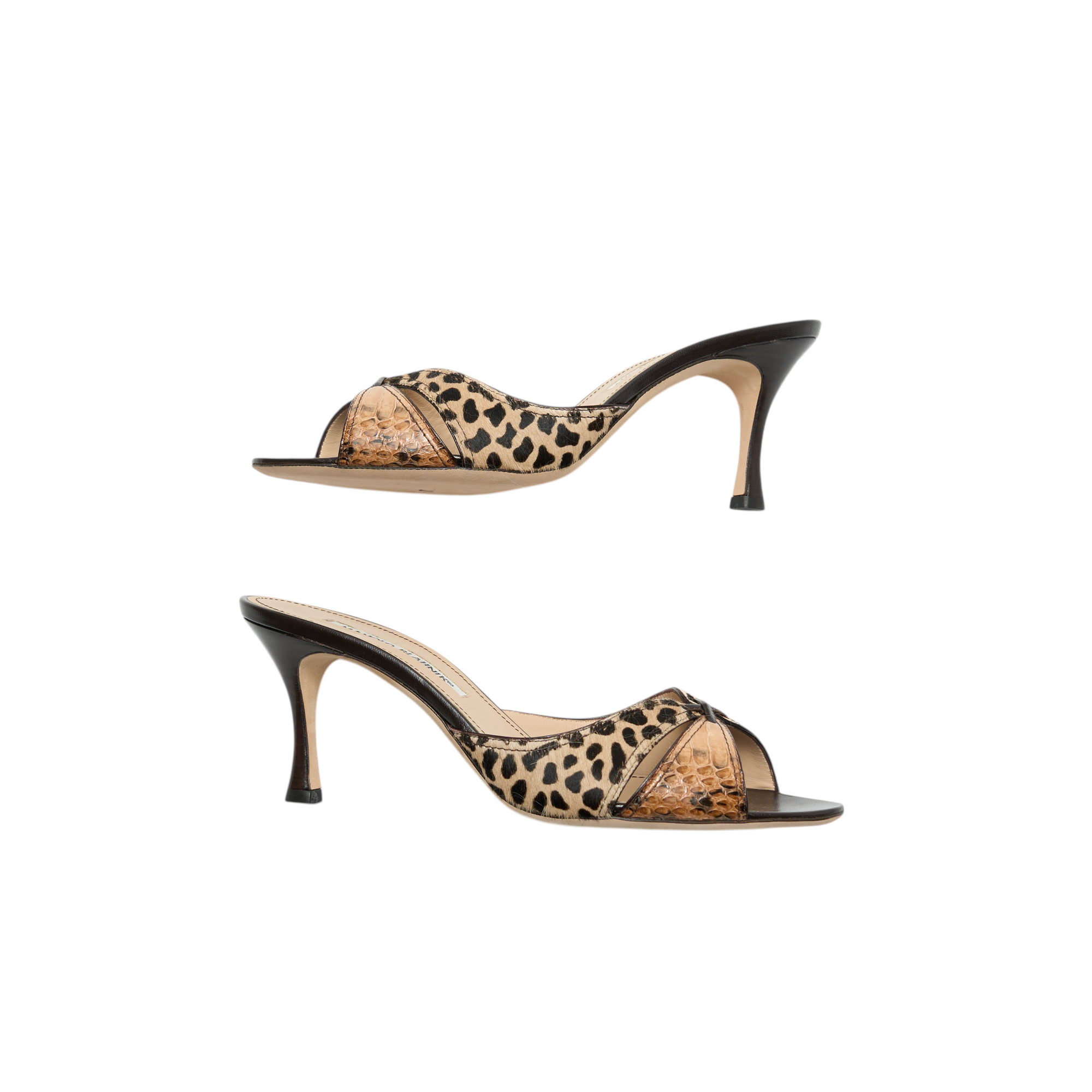 manolo blahnik two tone heels