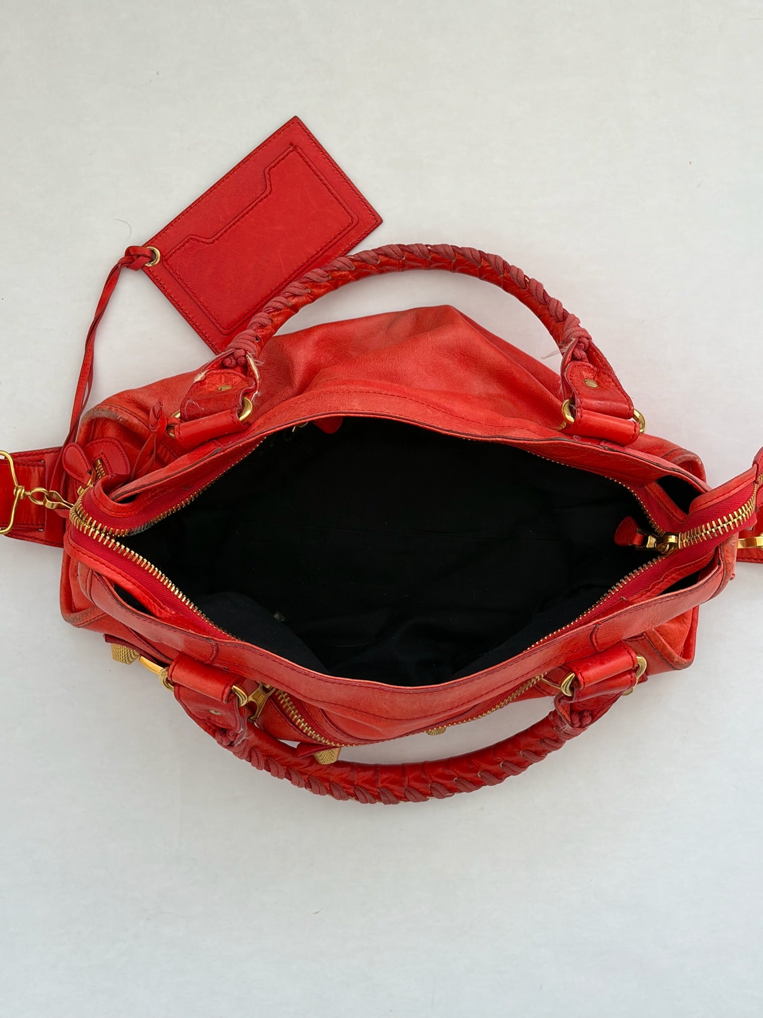 balenciaga 2000s bright red city bag