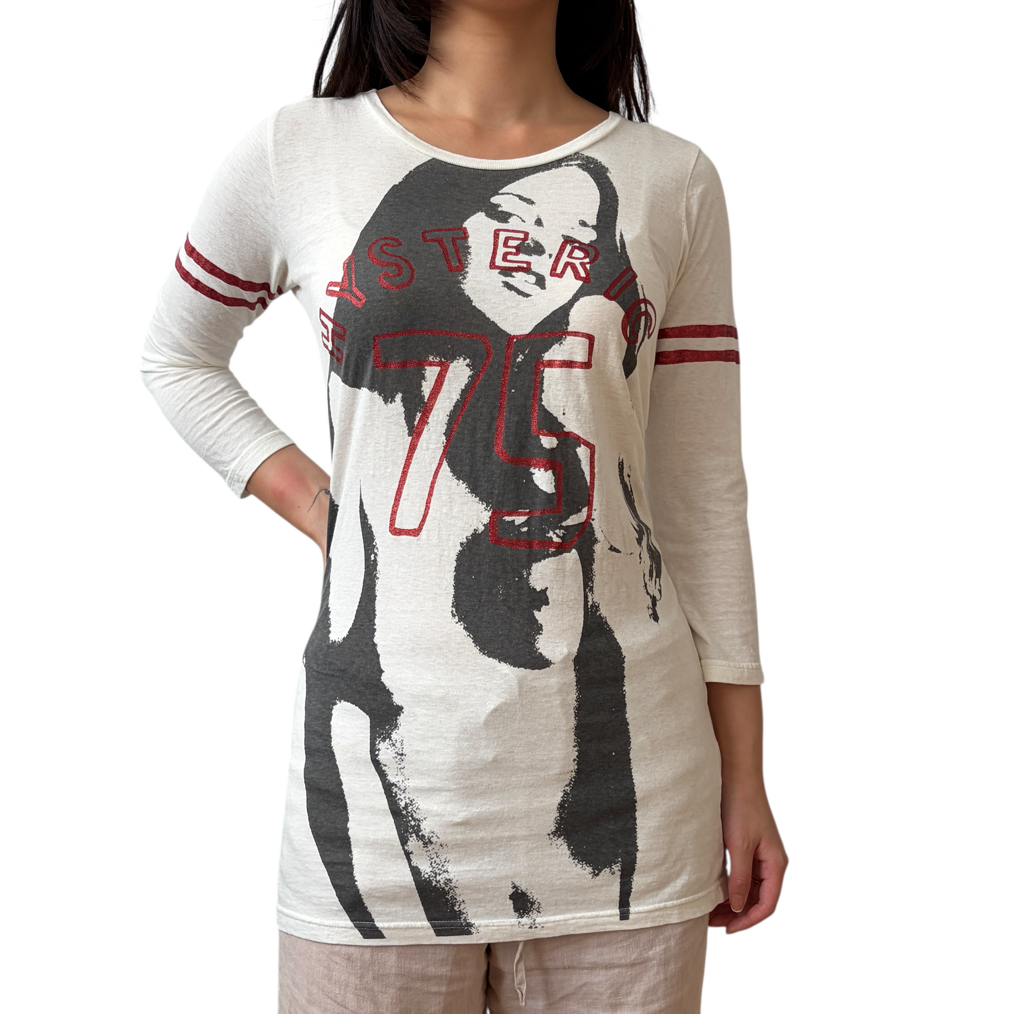 hysteric glamour 2000s white long sleeve top
