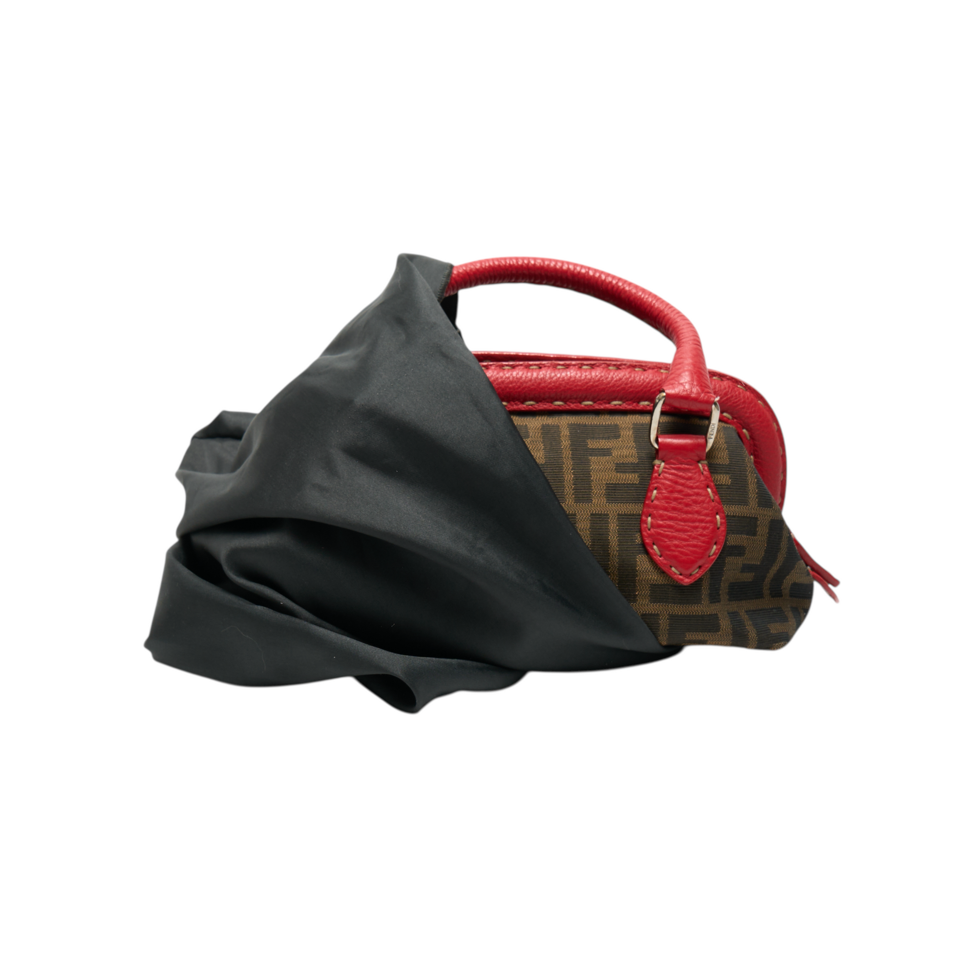 fendi 2000s red selleria hand bag