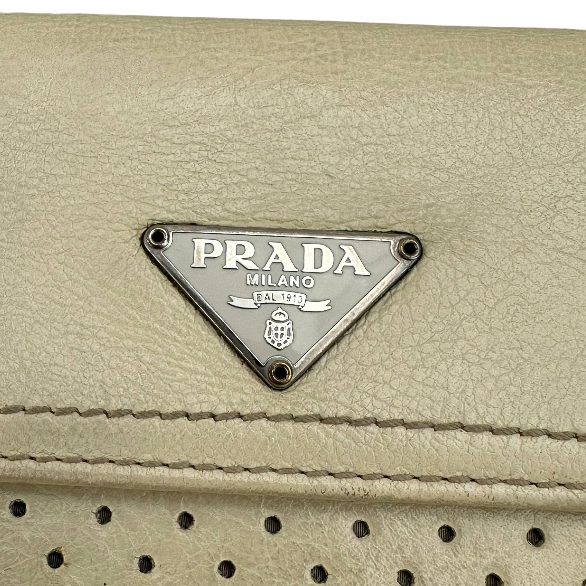 prada 2000s cream wallet