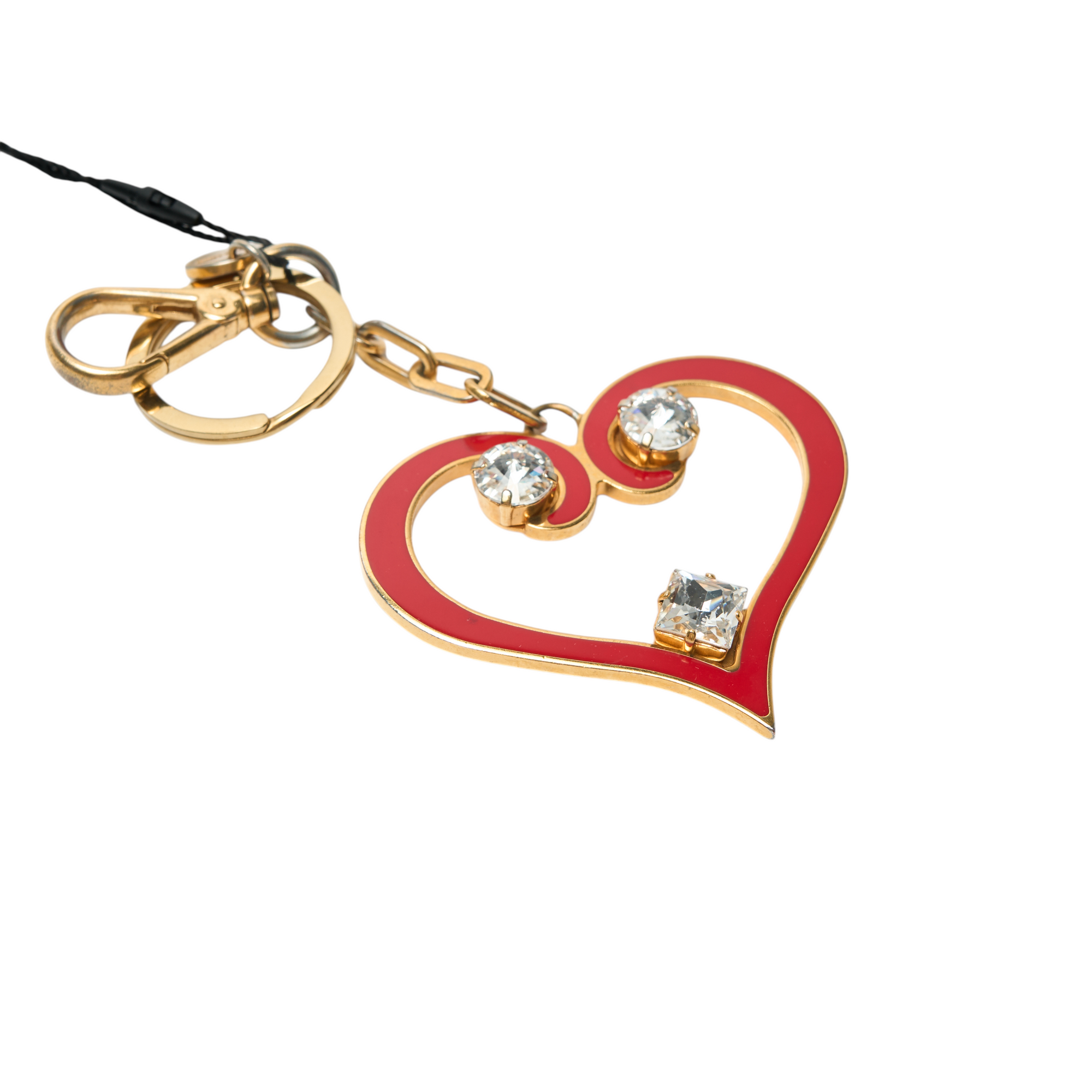 miu miu red heart keychain