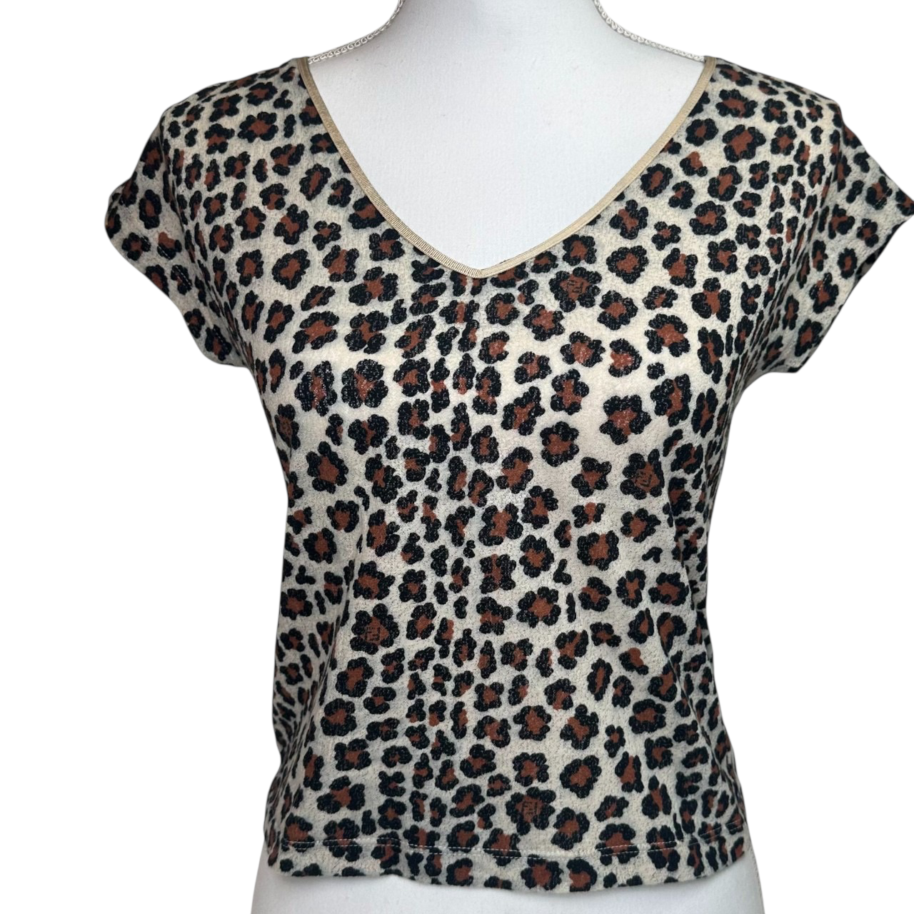 fendi 2000s leopard v-neck top
