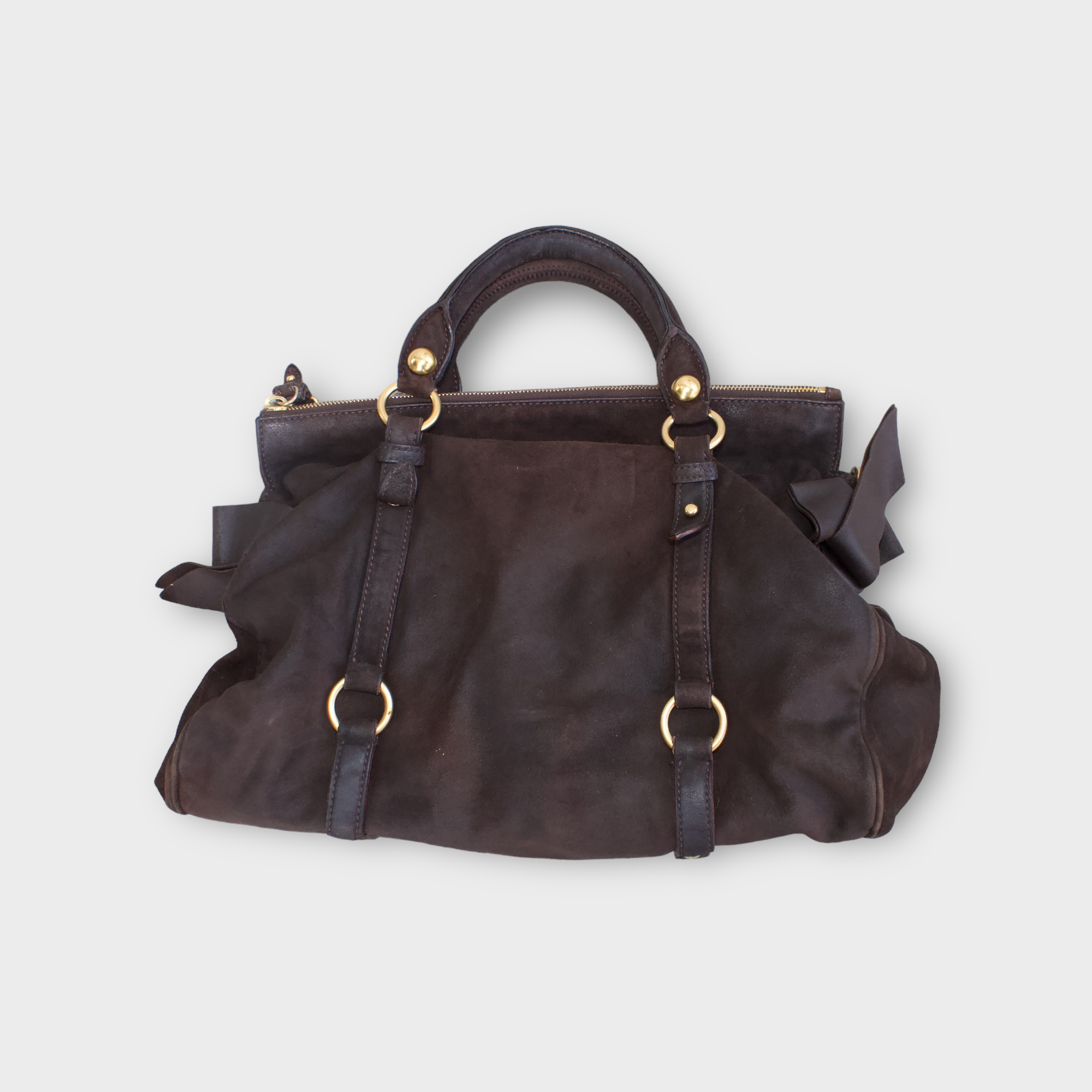 miu miu 2000s brown shoulder bag