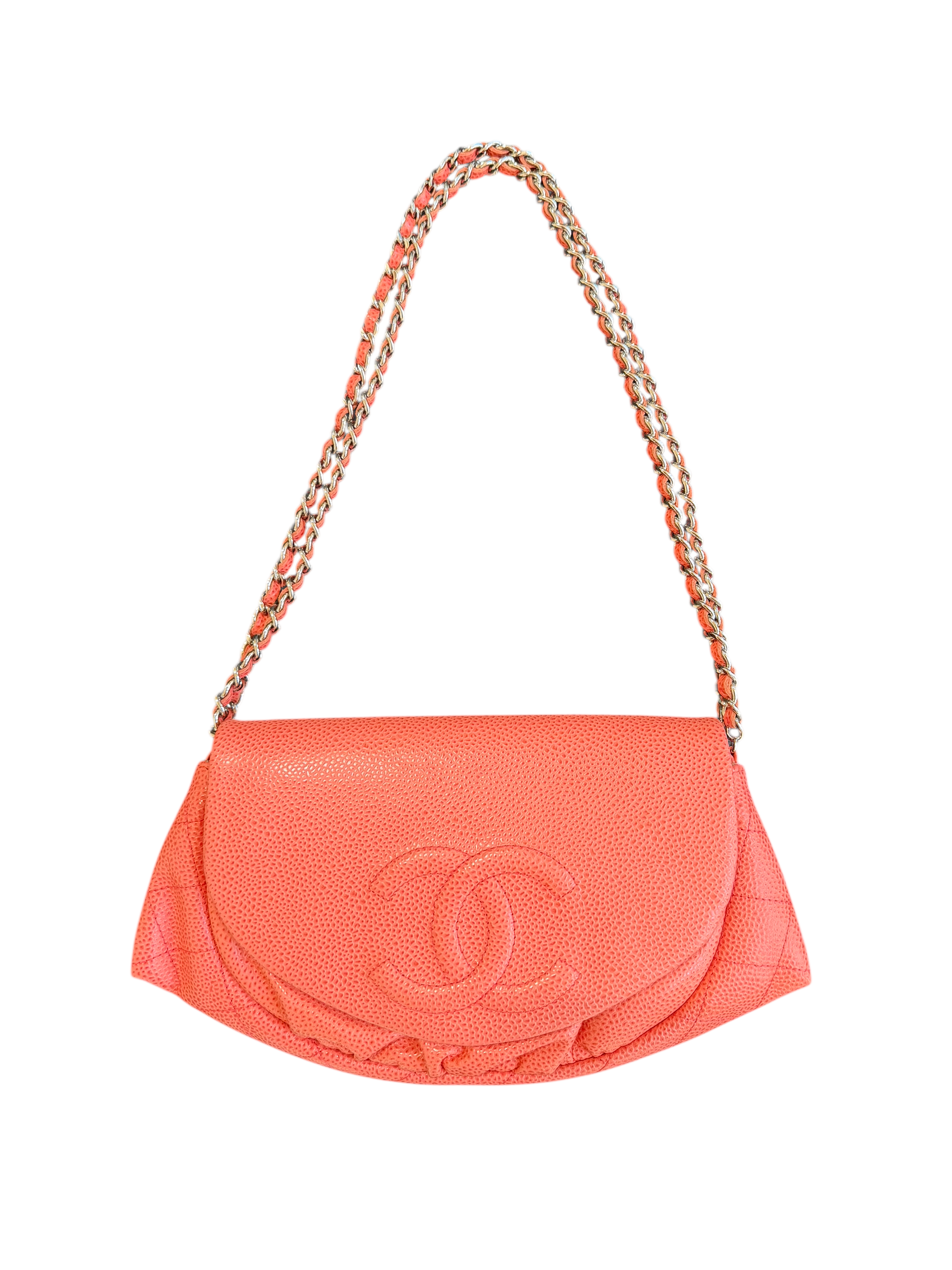 chanel 2000s orange shoulder bag