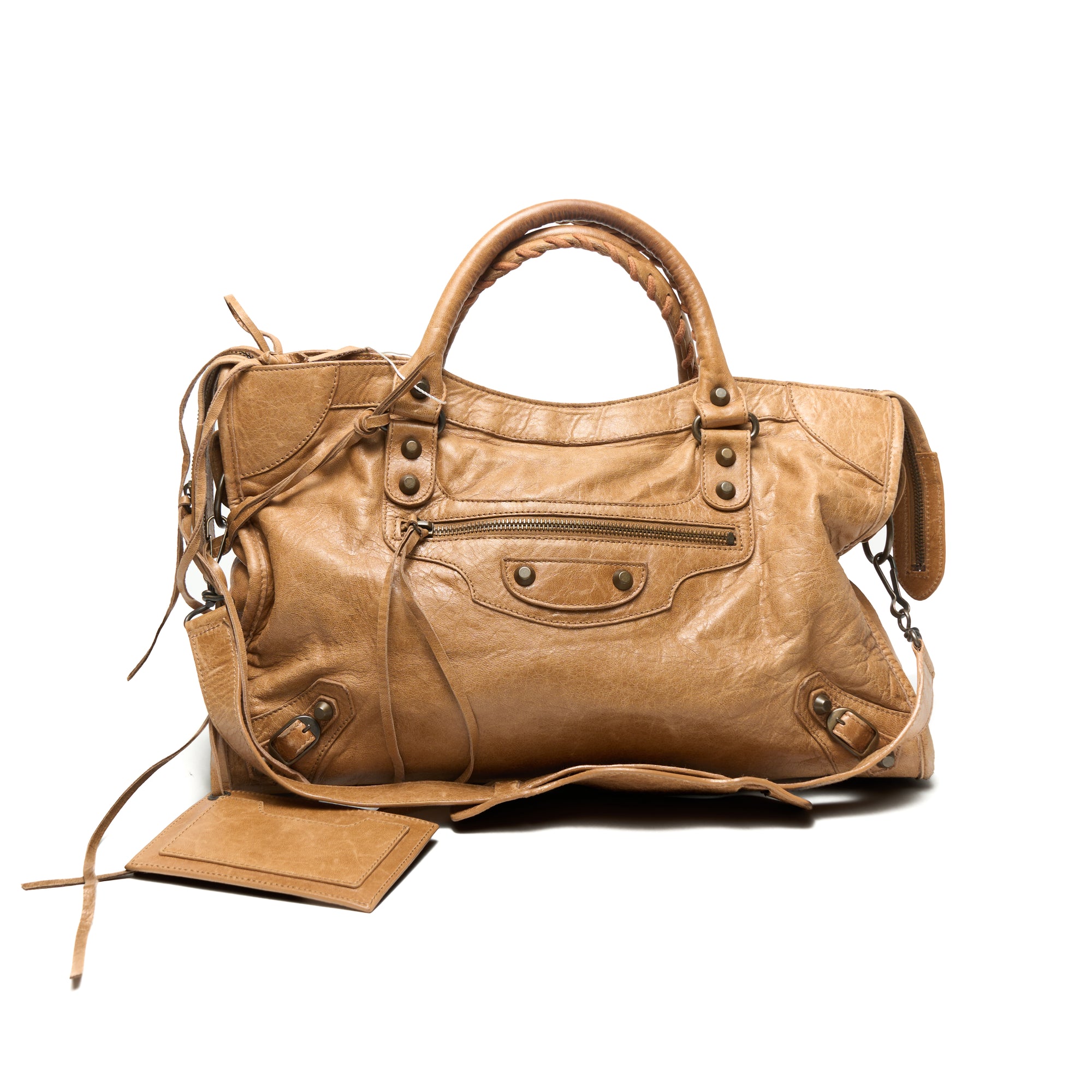 balenciaga 2000s light brown city bag