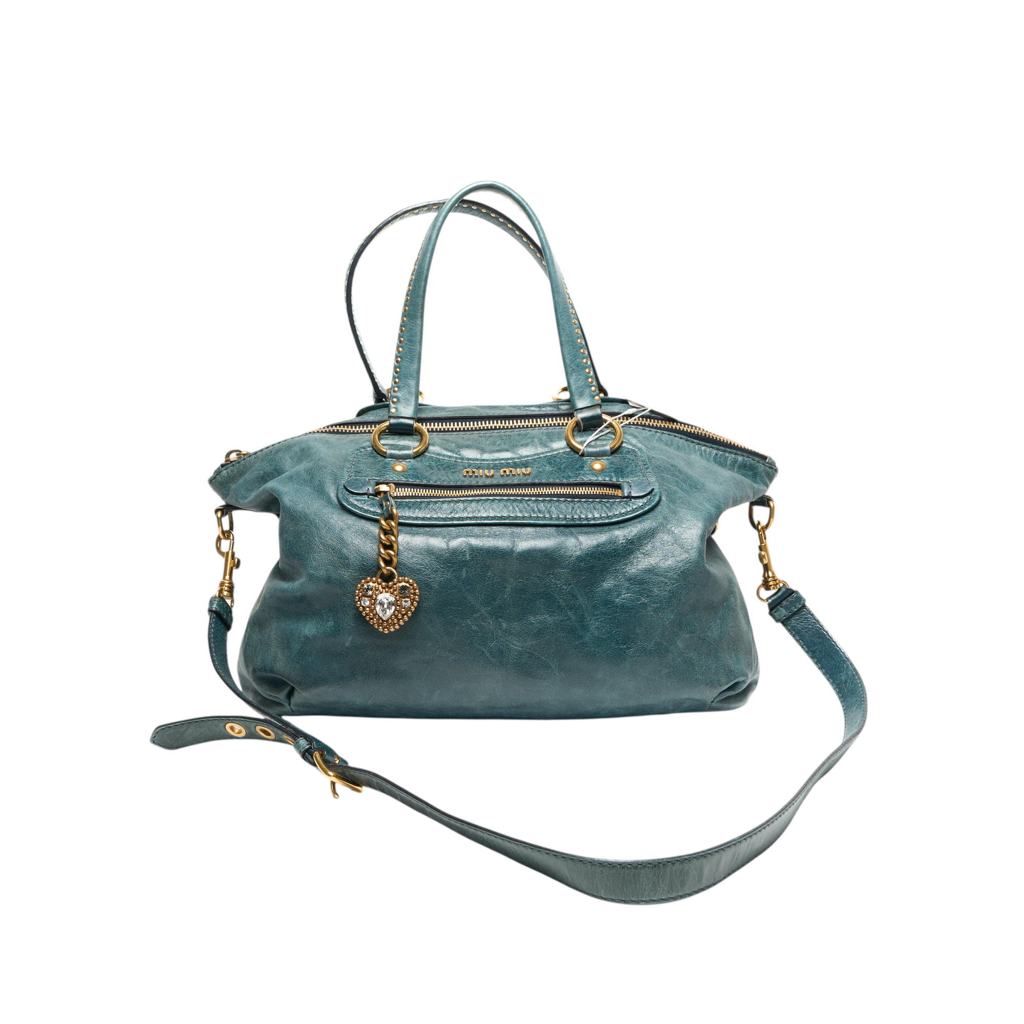 miu miu 2000s blue vitello bag
