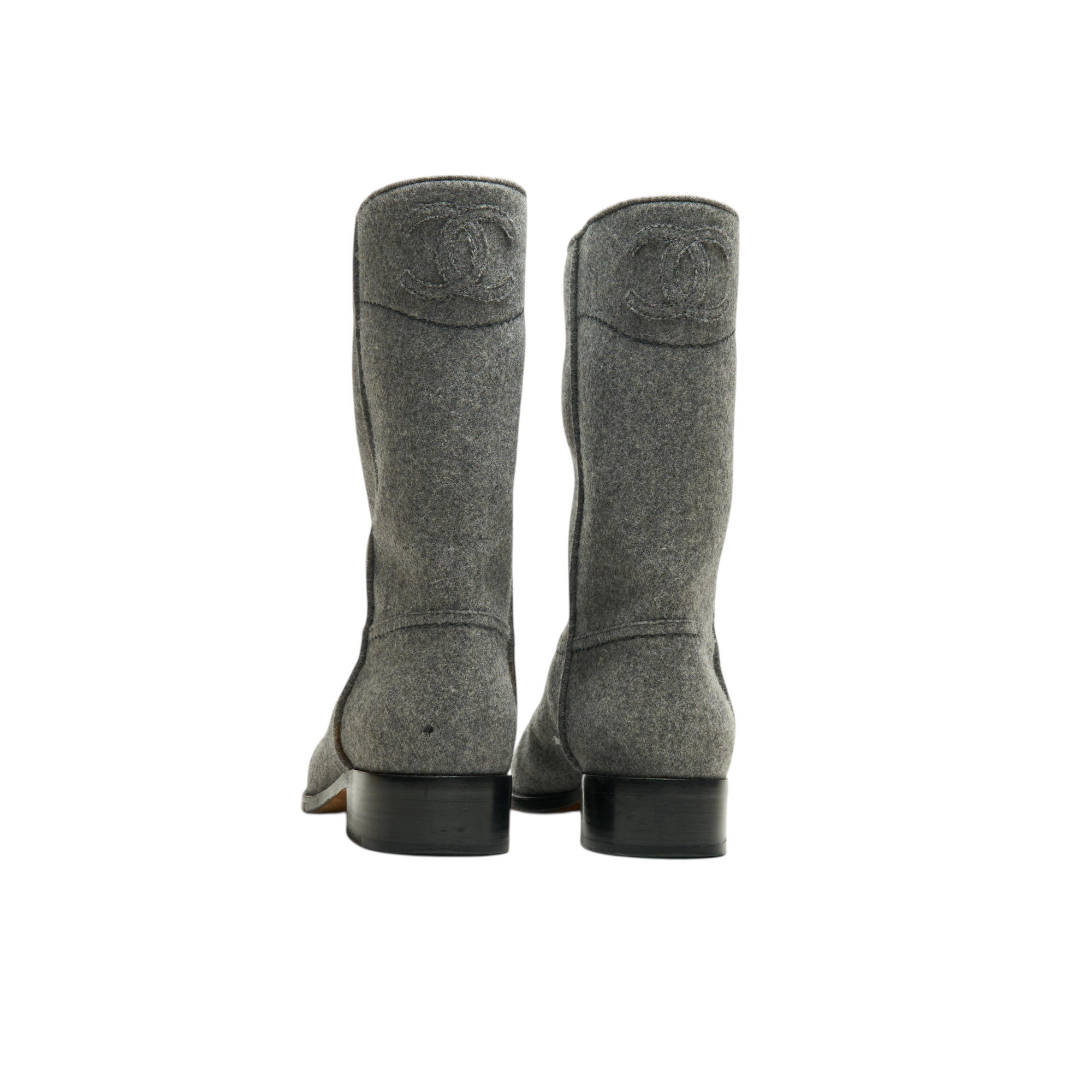 chanel 2000s gray boots