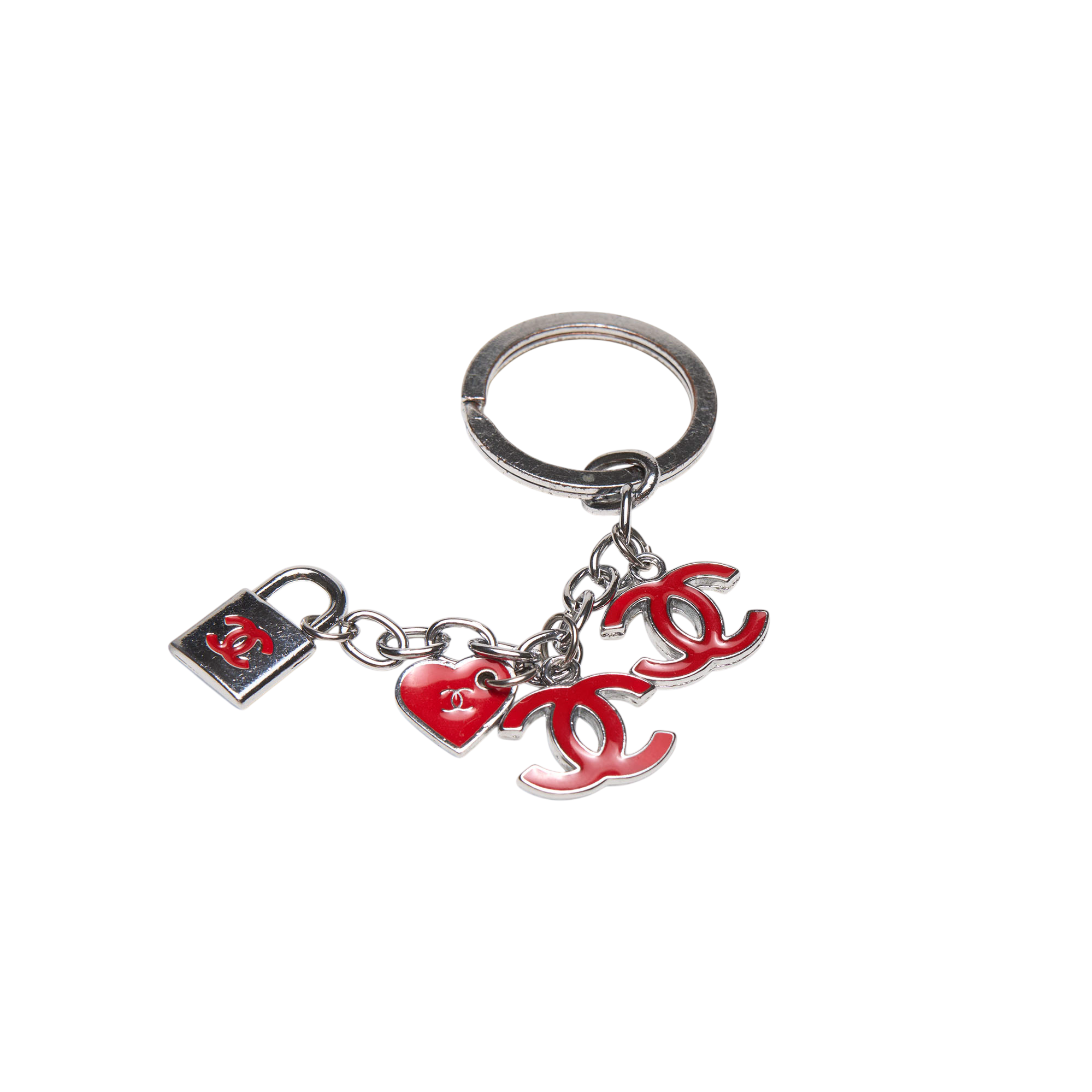 chanel 2000s red keychain