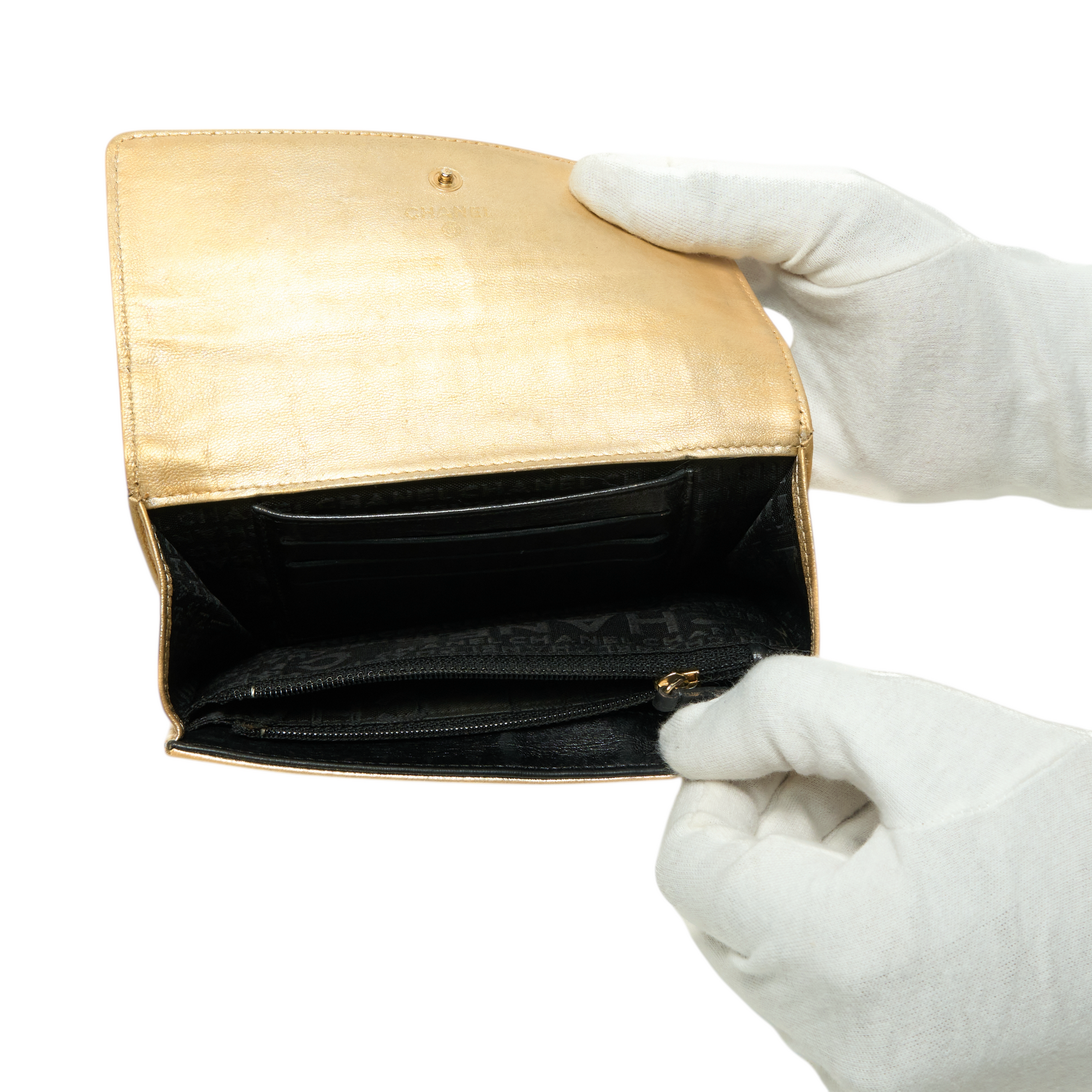 chanel 2005 lucky charms gold wallet