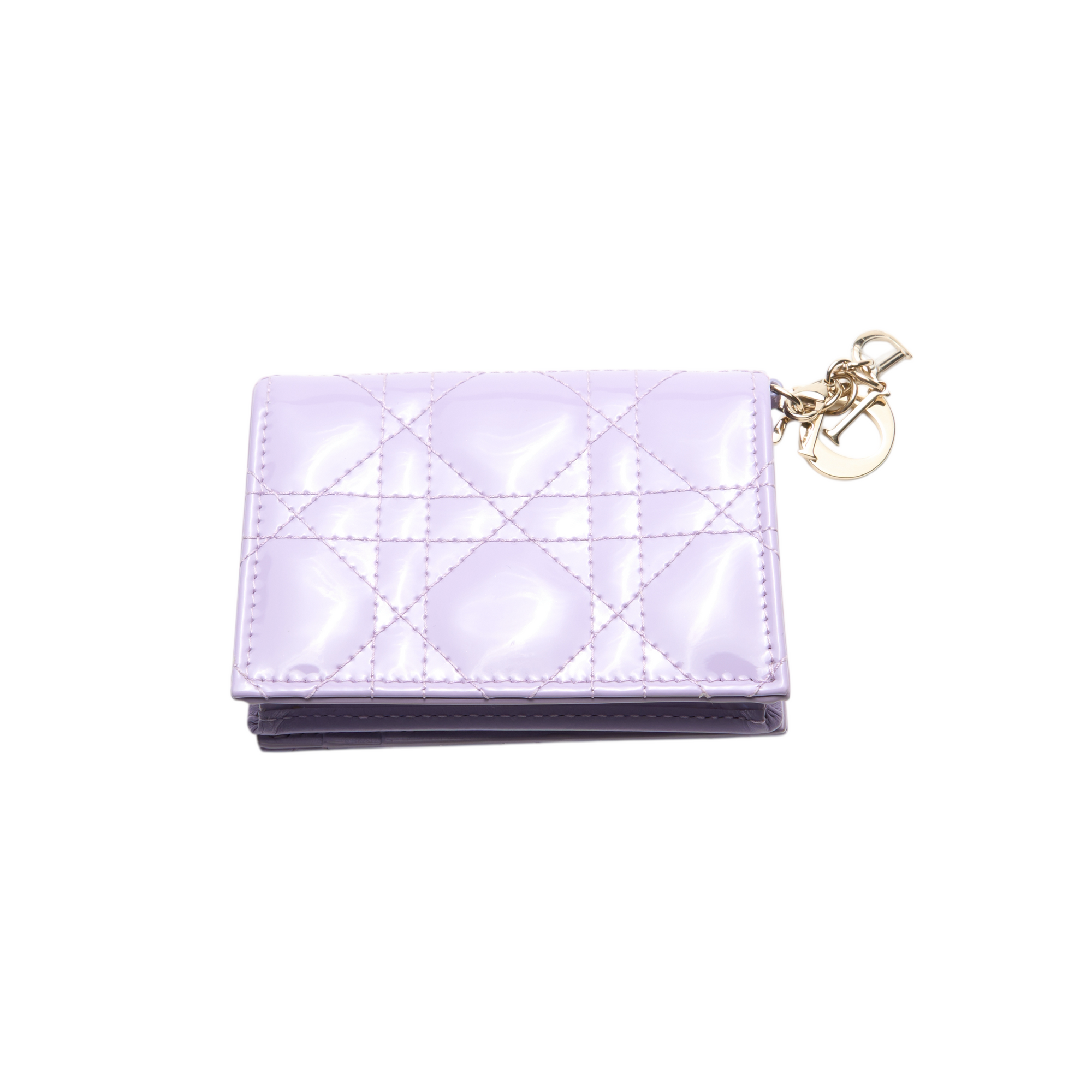 christian dior purple cannage wallet