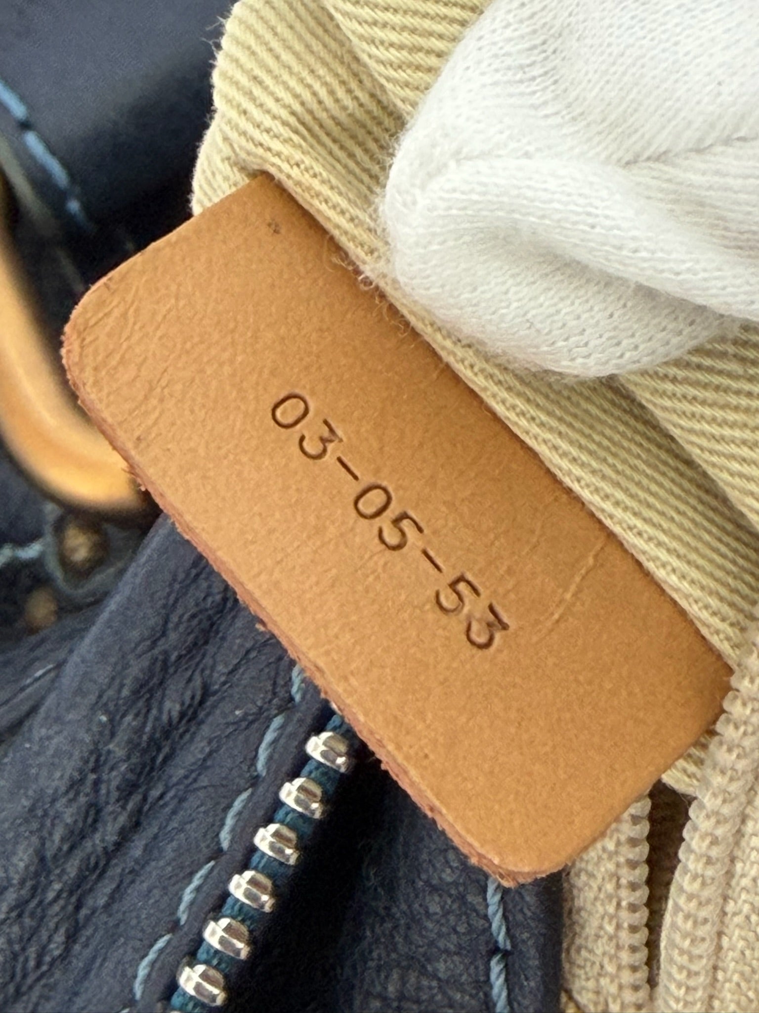 chloé 2000s navy blue paddington bag