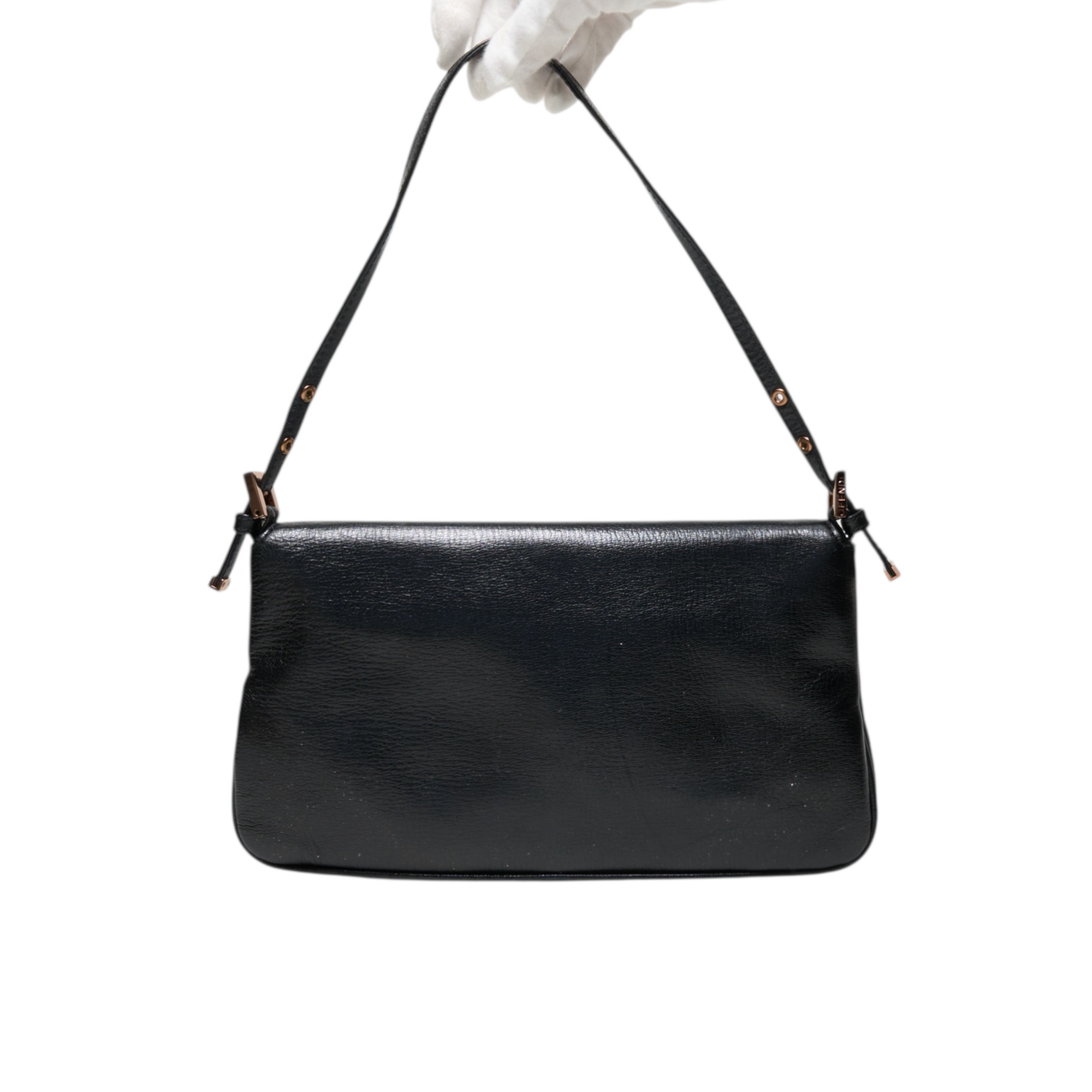 fendi 2000s black baguette bag
