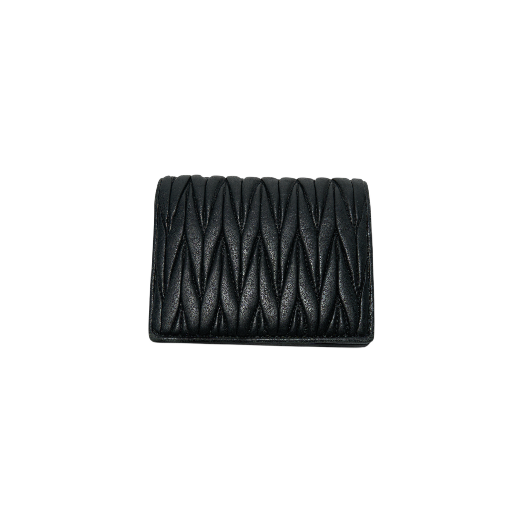 miu miu black matelassé wallet