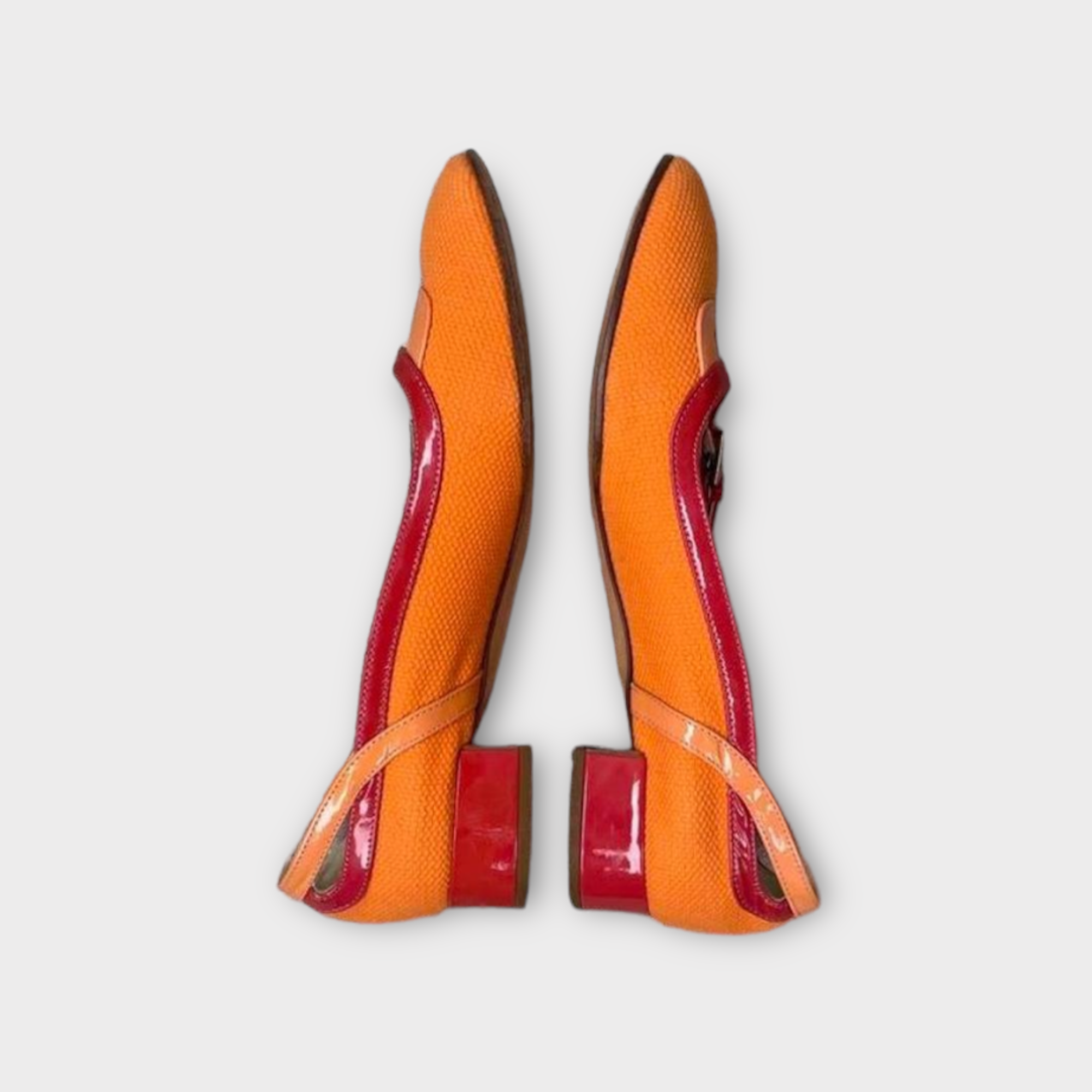 prada 2000s orange sporty kitten heels